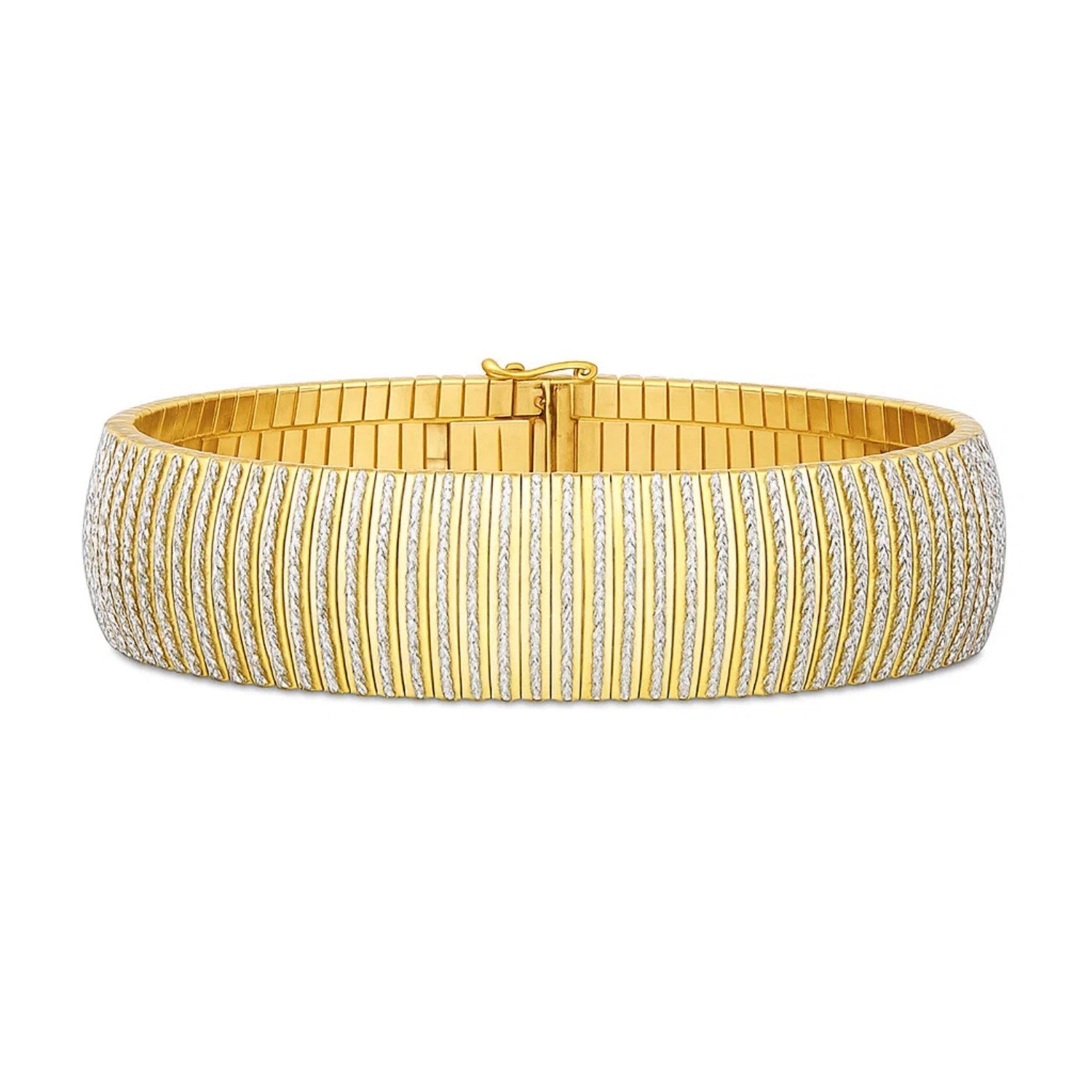 14k Yellow Gold Bold Diamante Flex Bracelet (17.10 mm)