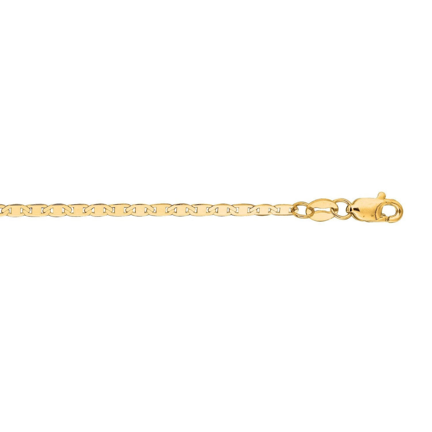 10k Yellow Gold Mariner Link Anklet 1.7mm