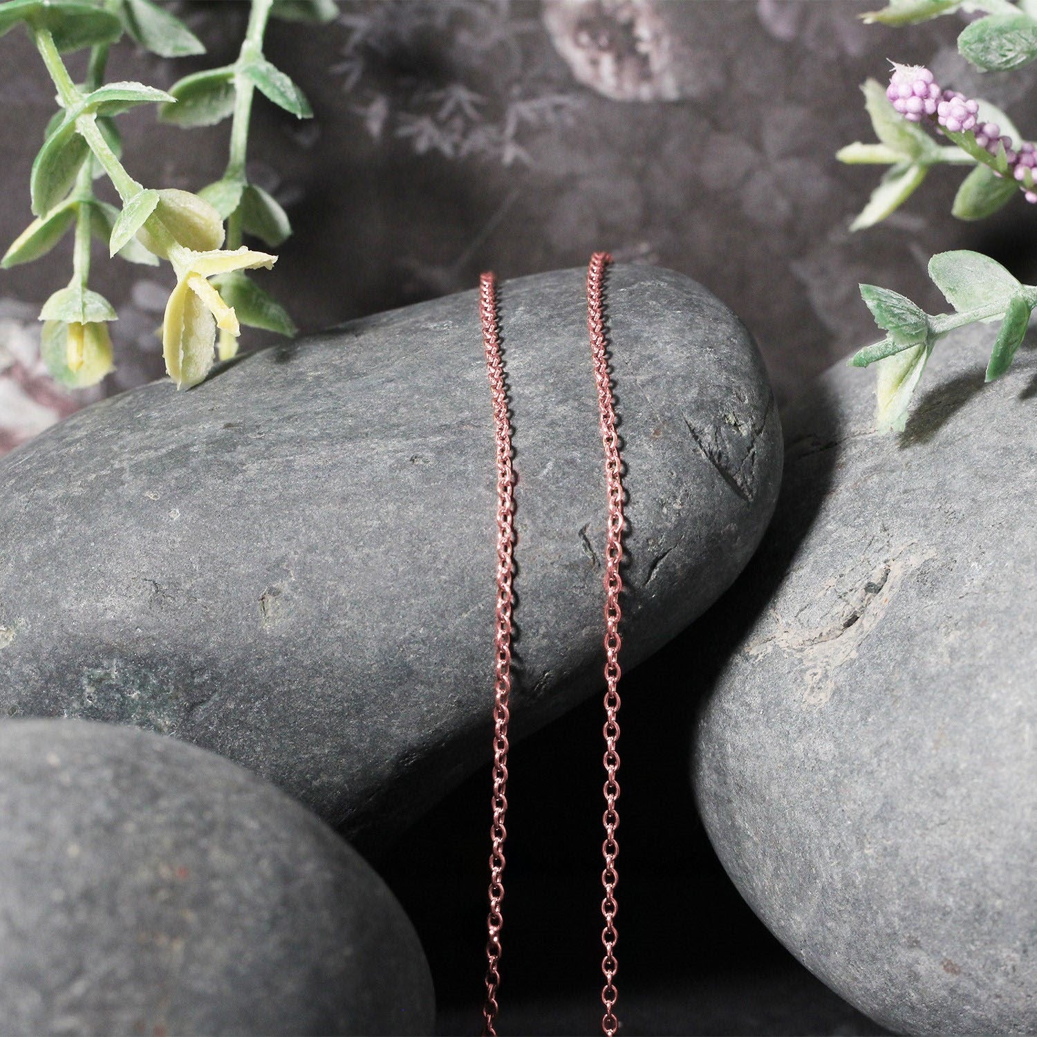 18k Rose Gold Round Oval Link Chain (1.50 mm)