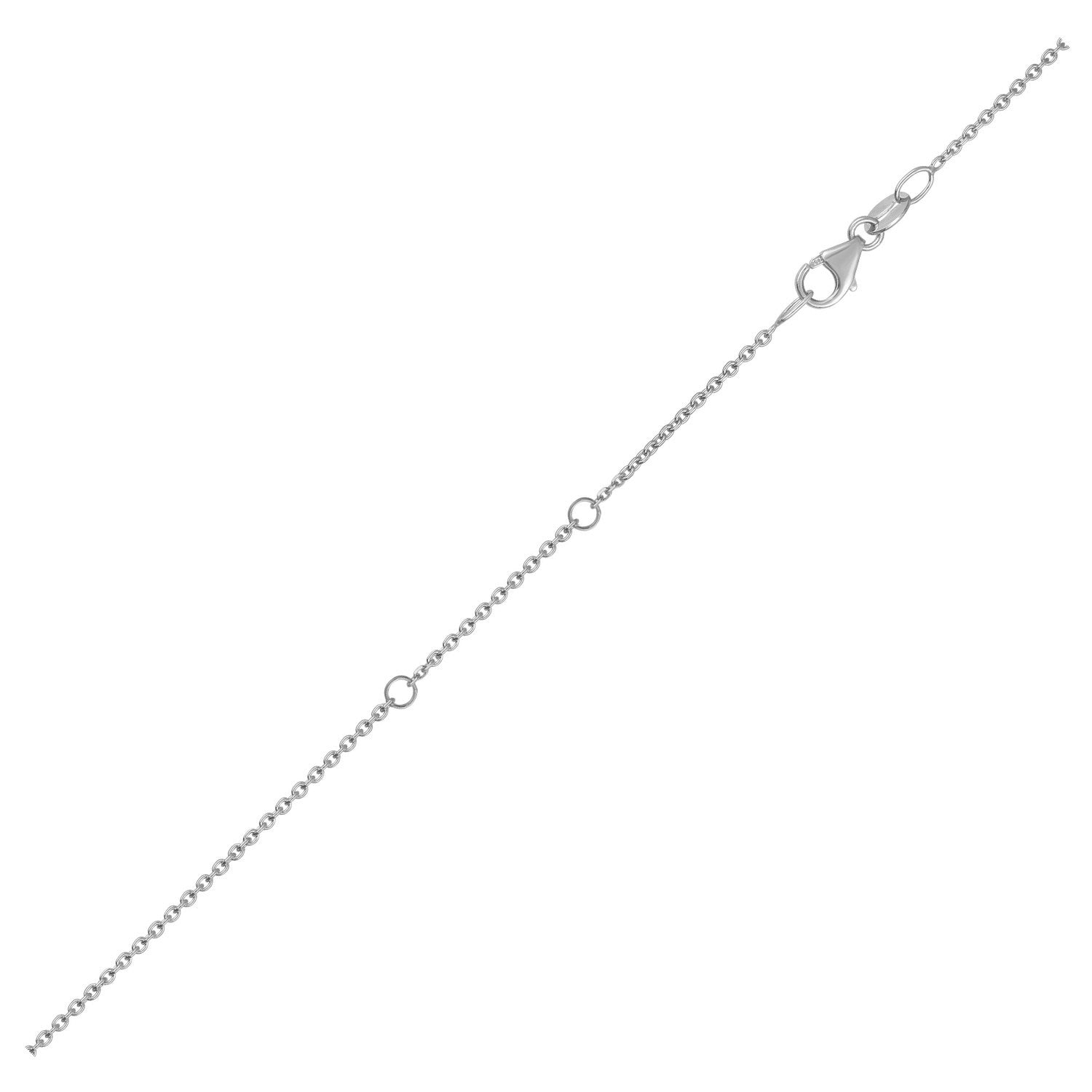 18K White Gold Double Extendable Cable Chain (1.30 mm)