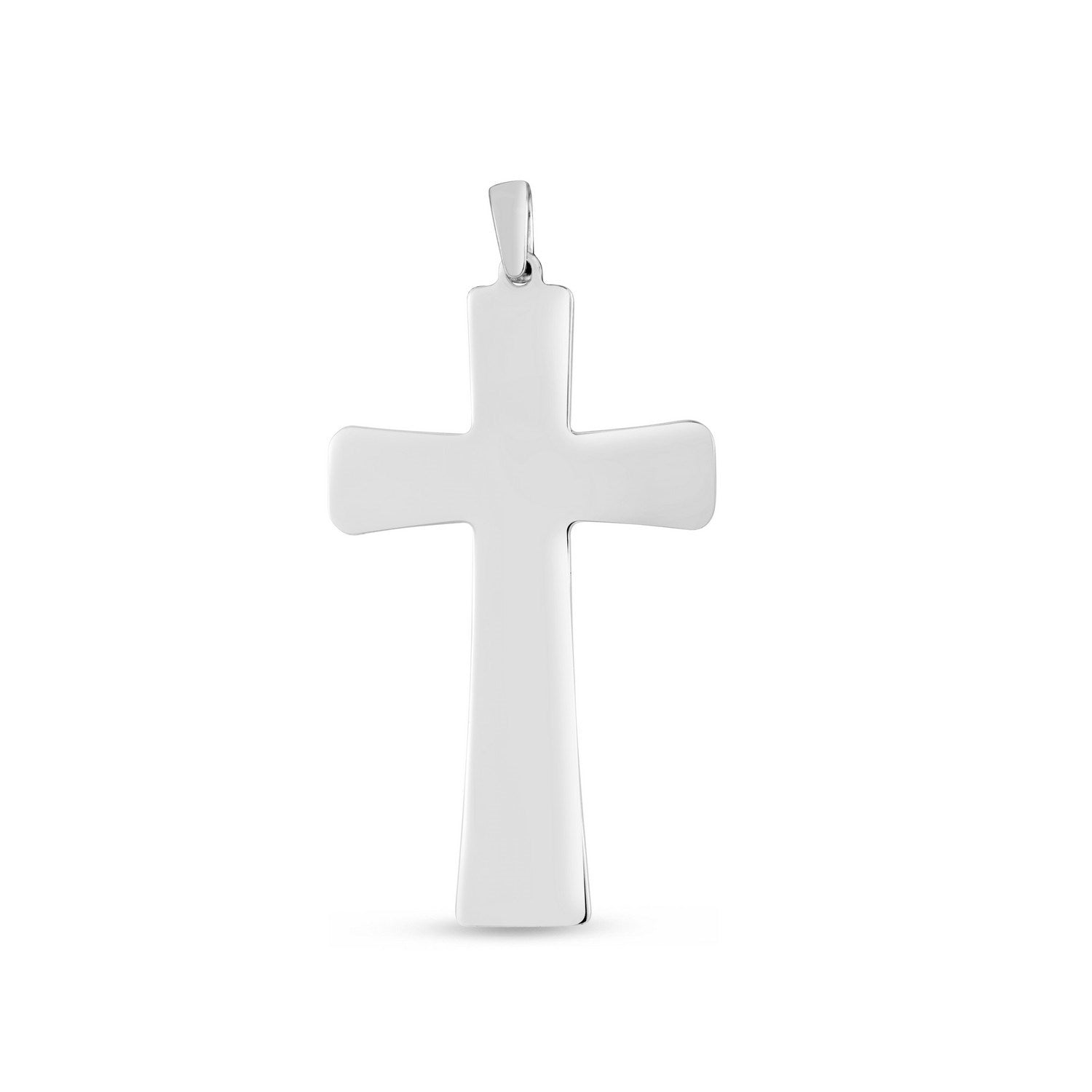 Sterling Silver Rhodium Plated Crusader Cross Pendant