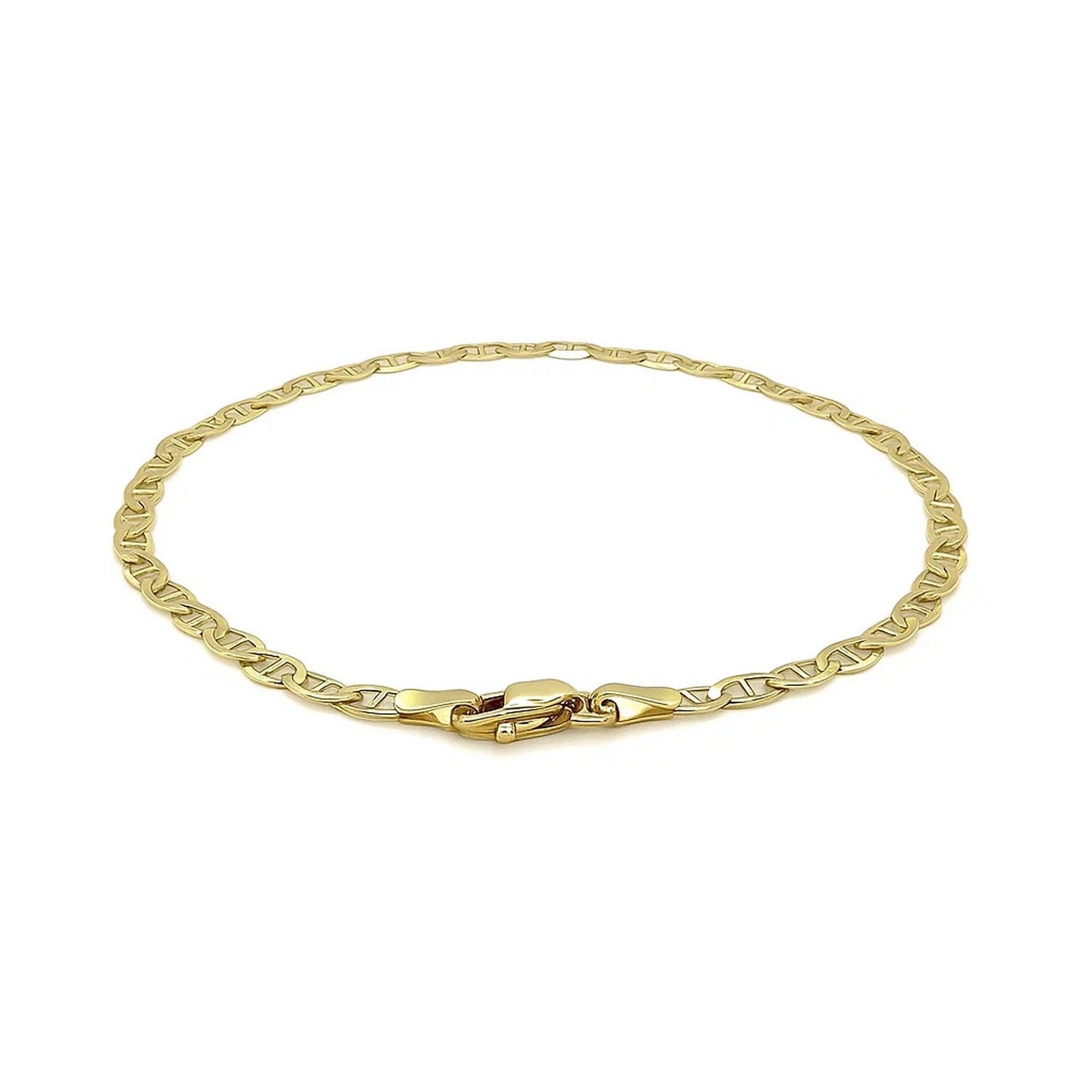 3.2mm 10k Yellow Gold Mariner Link Anklet