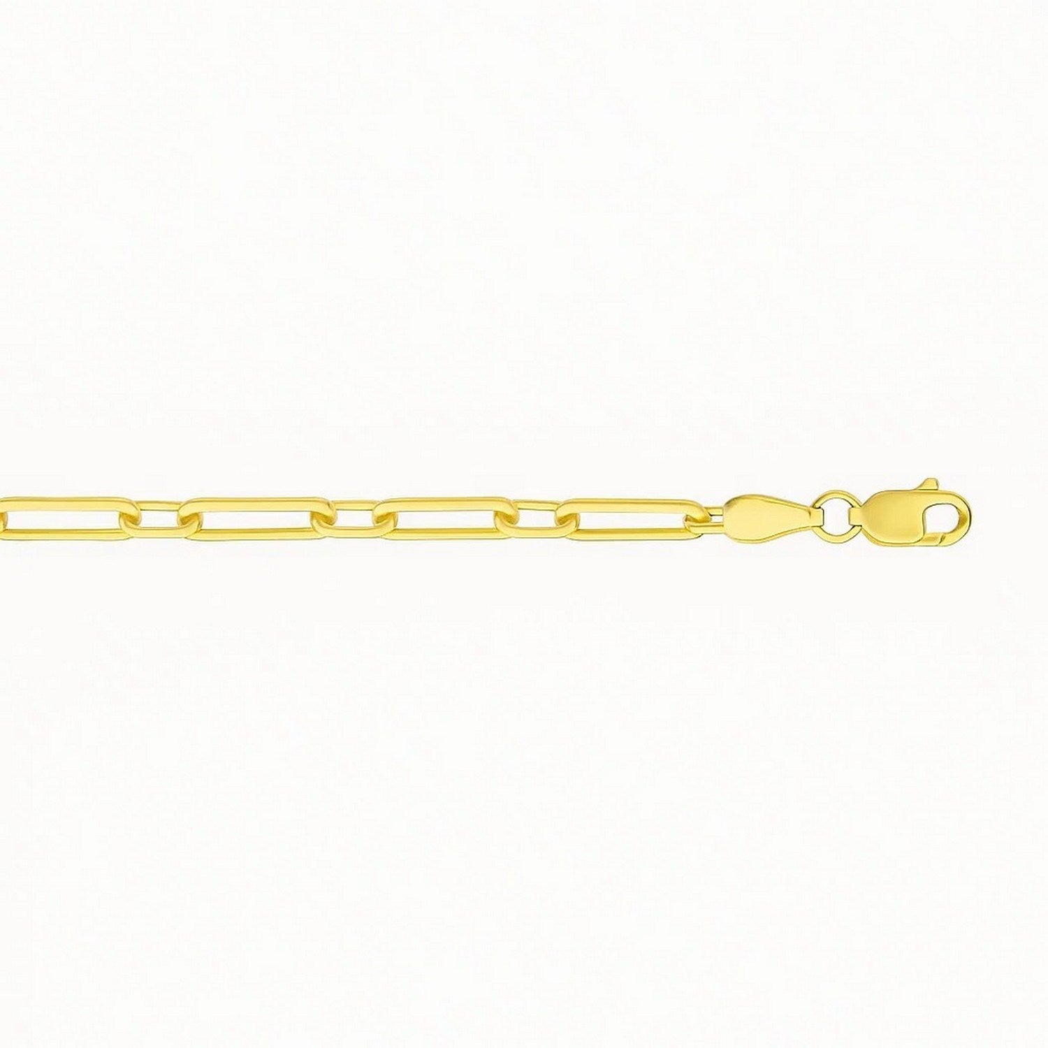 14k Yellow Gold Alternating Paperclip Anklet (2.8mm)