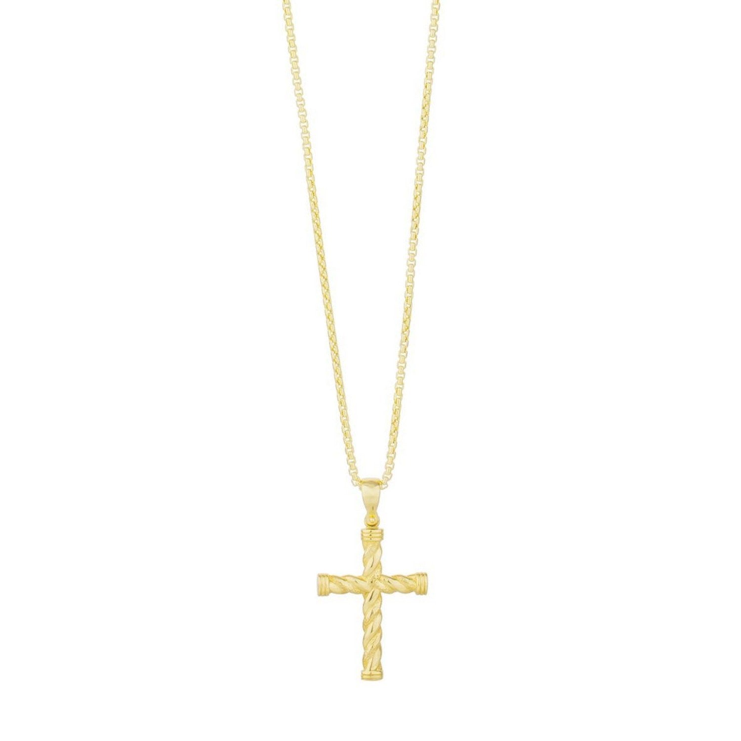 14K Yellow Gold Fancy Twisted Cross Pendant