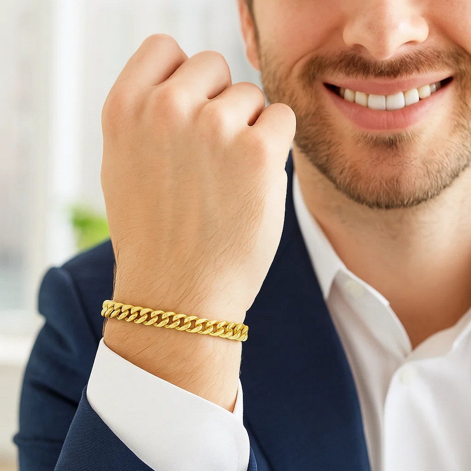 14k Yellow Gold Classic Miami Cuban Solid Bracelet (6.10 mm)