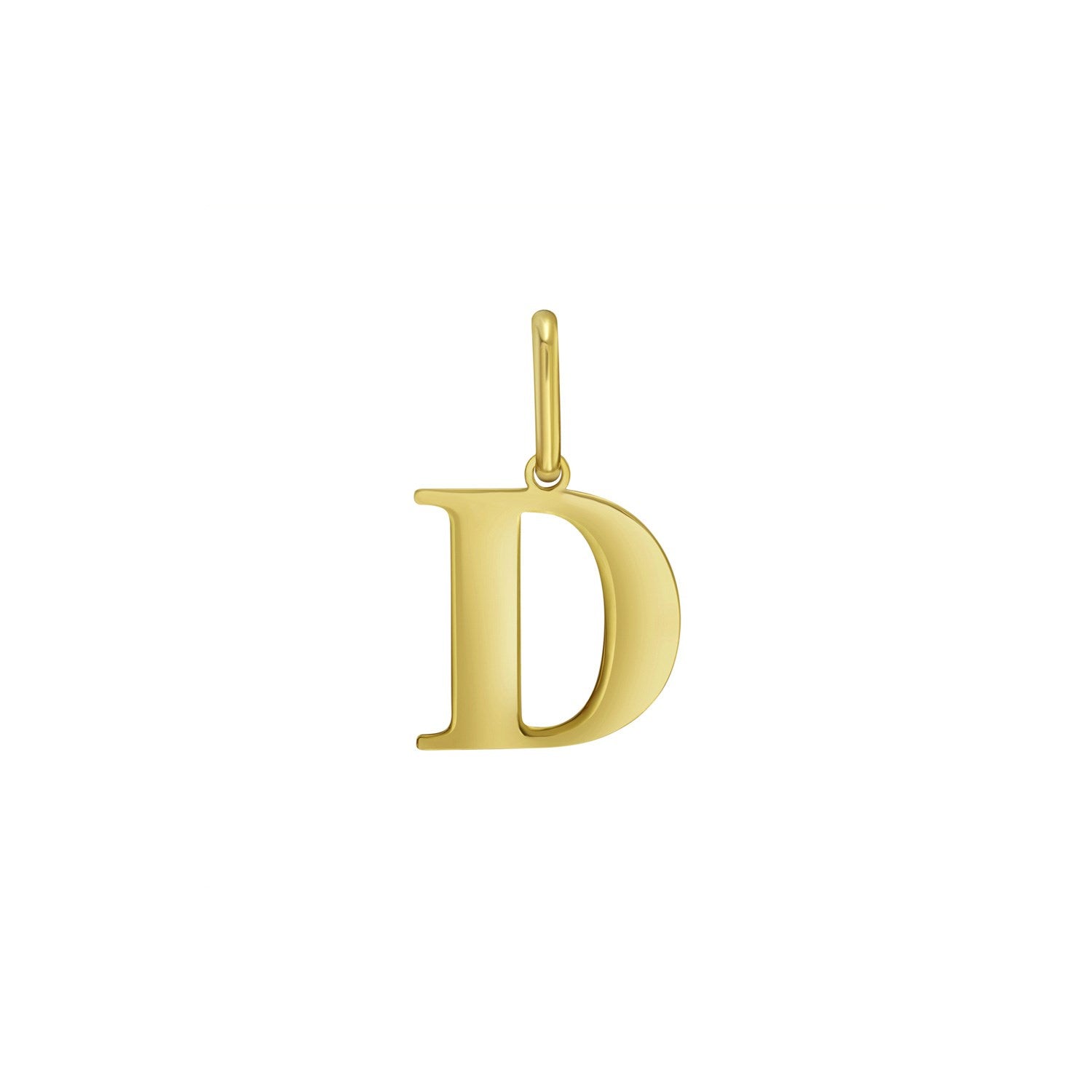 14K Yellow Gold Initial D Charm Pendant