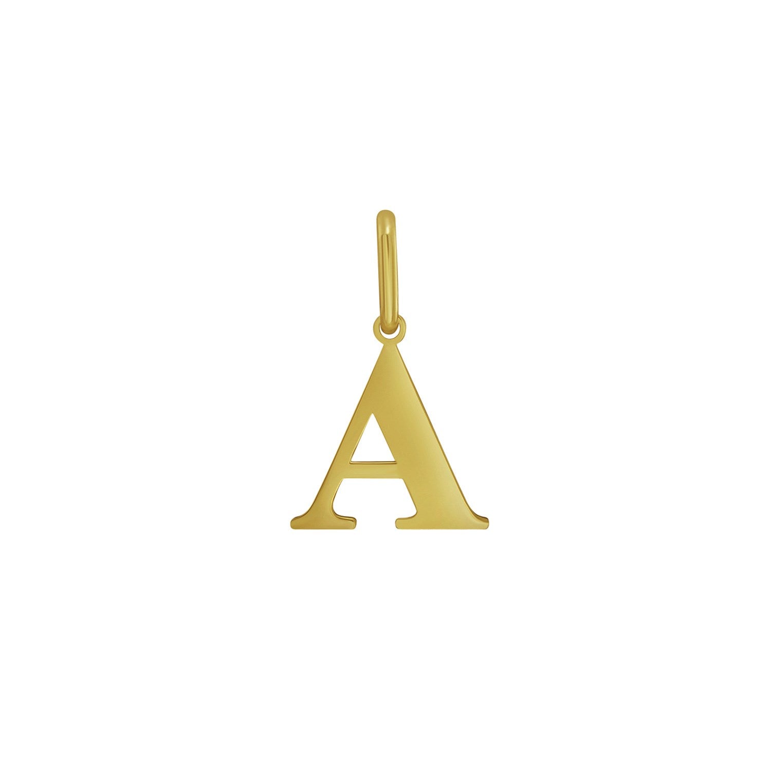 14K Yellow Gold Initial A Charm Pendant