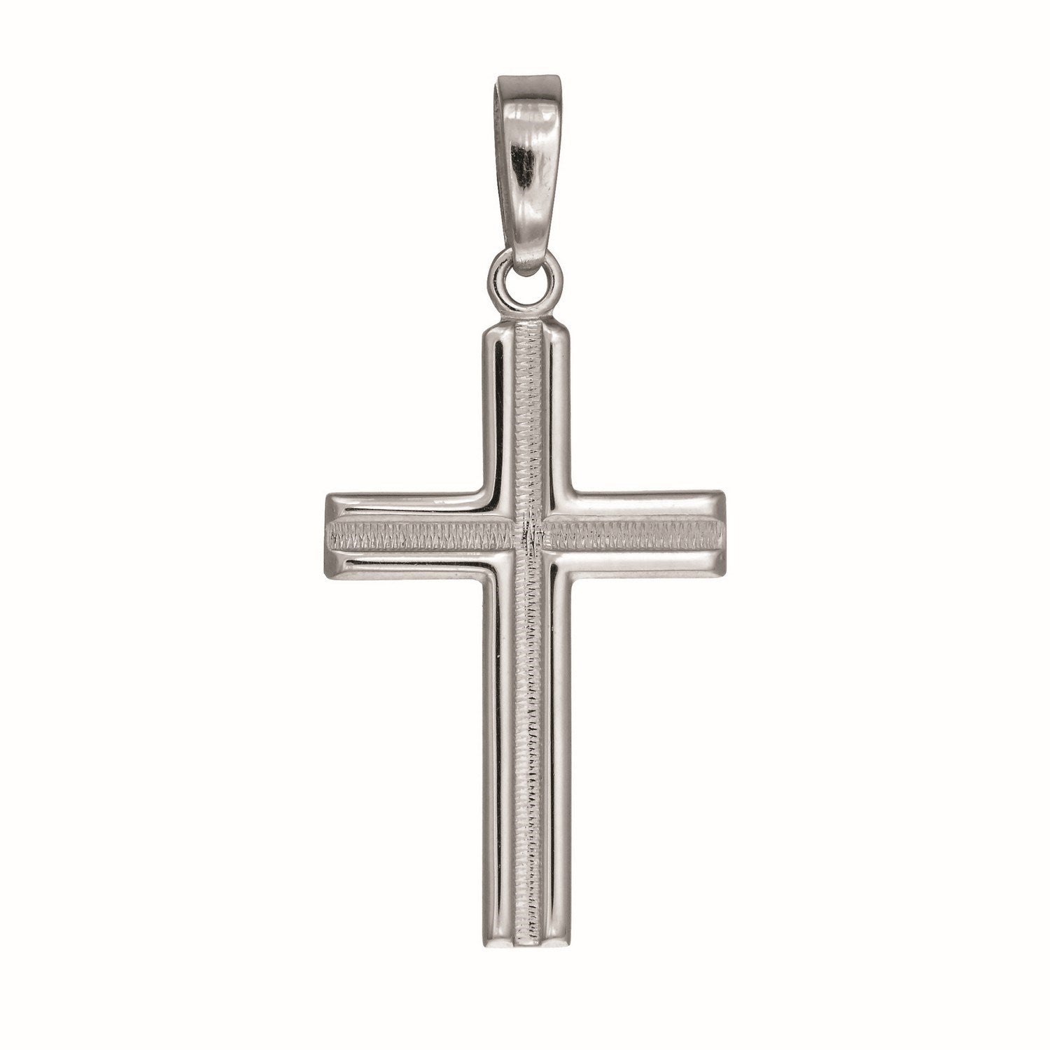Sterling Silver Rhodium Plated Cross Pendant