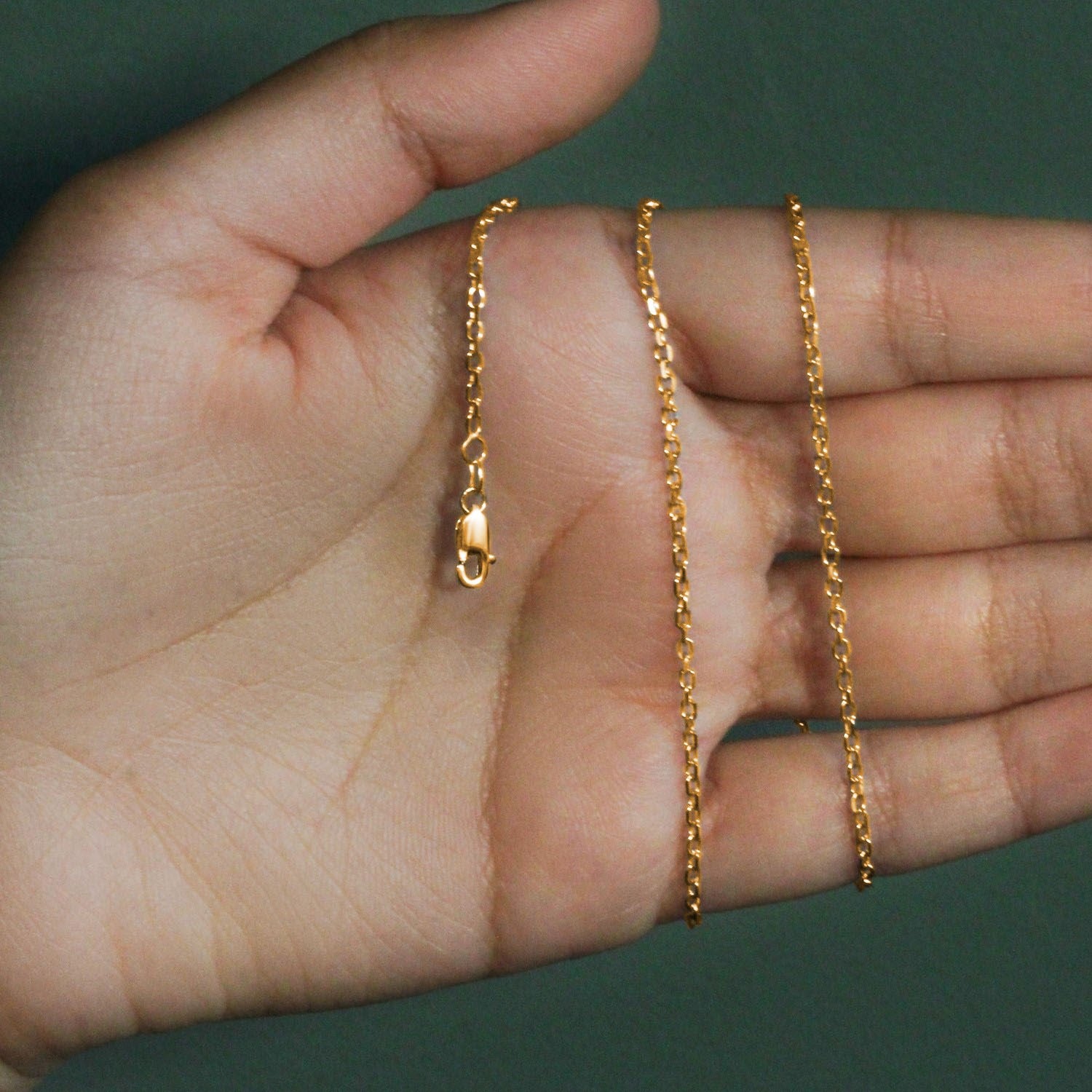 18k Yellow Gold Diamond Cut Cable Link Chain (1.90 mm)