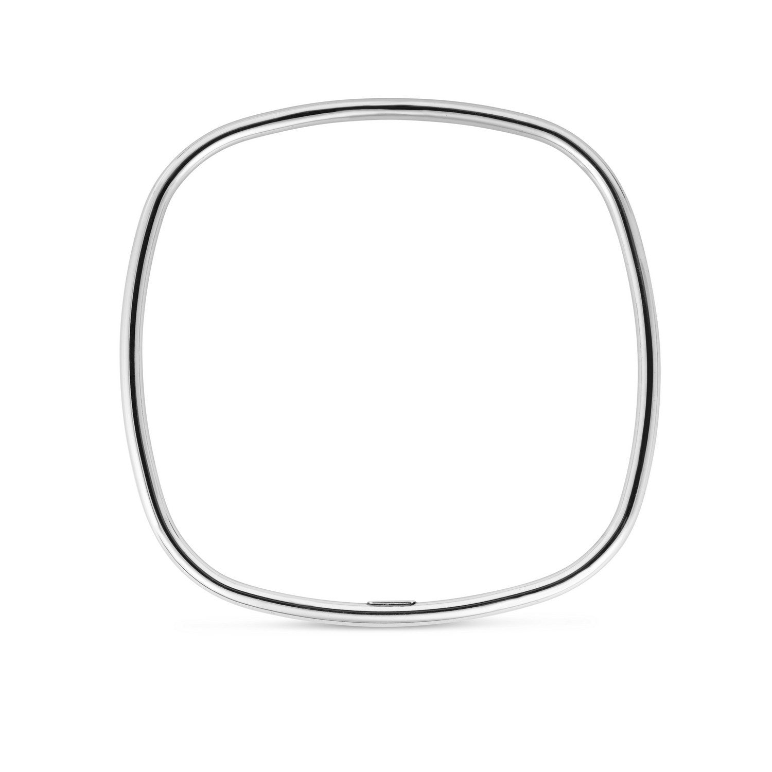 Sterling Silver Rhodium Plated Square Slip On Bangle (3.00 mm)