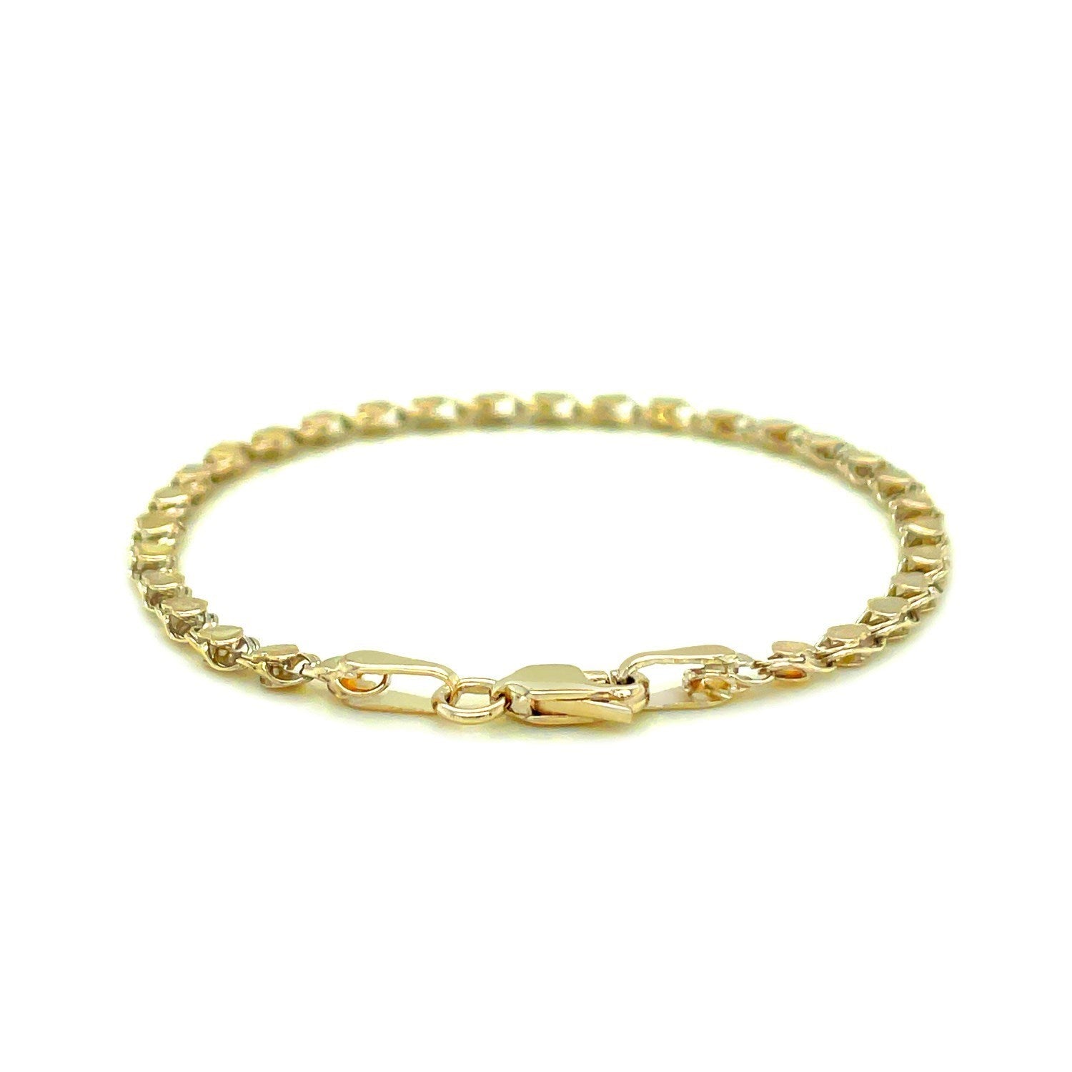 3.0mm 10k Yellow Gold Heart Anklet
