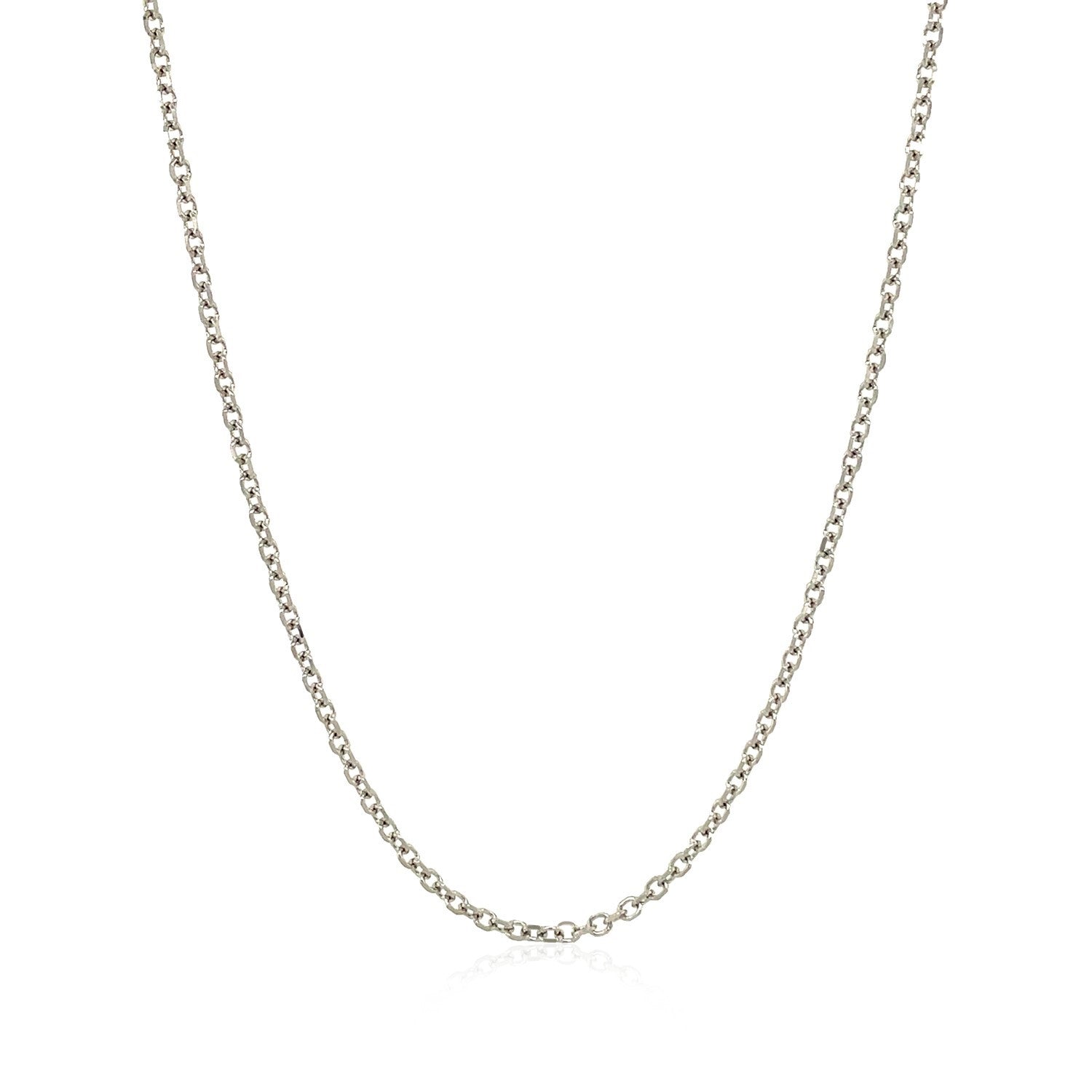 18k White Gold Diamond Cut Cable Link Chain (1.40 mm)