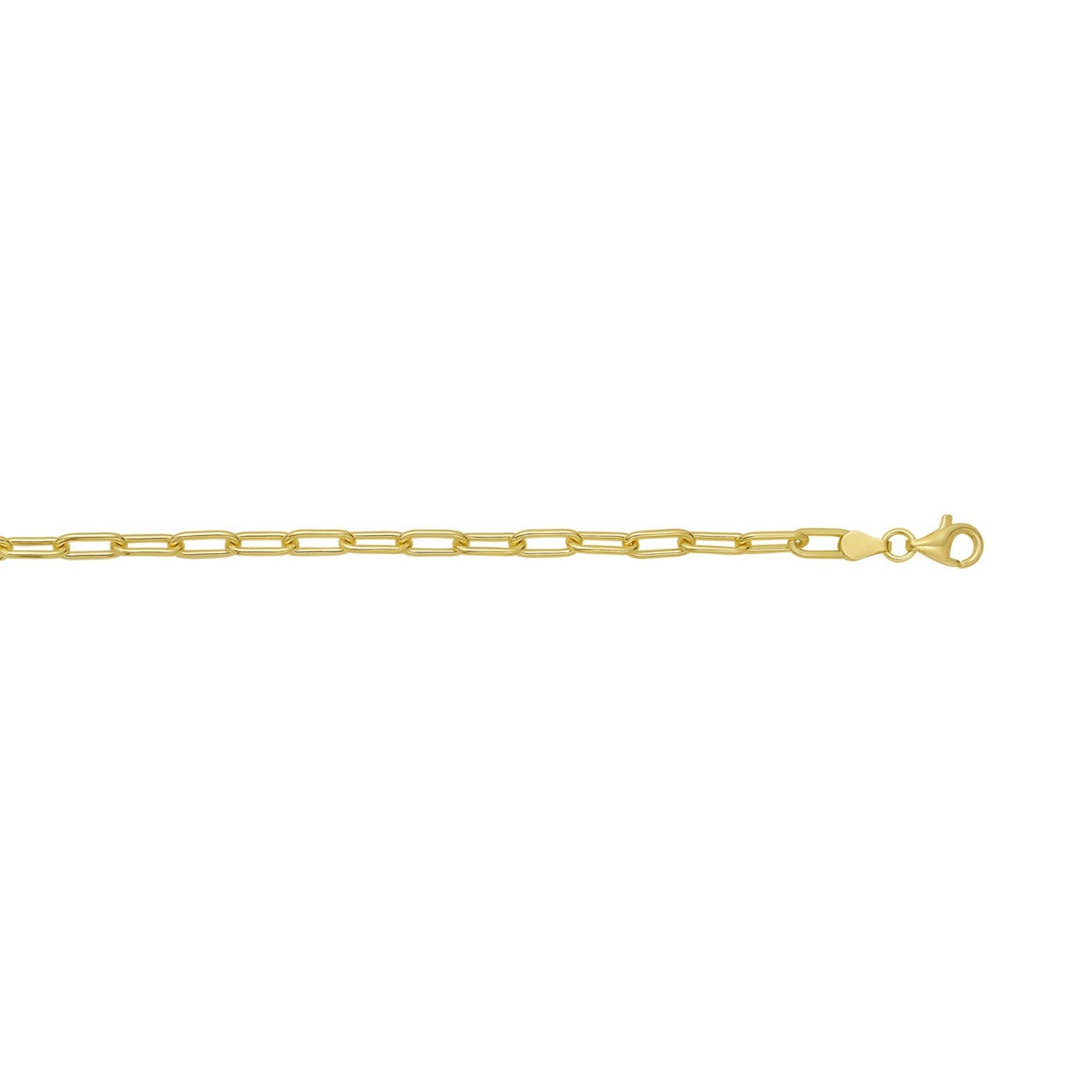 Sterling Silver Yellow Gold Plated Round Link Paperclip Chain (5.20 mm)
