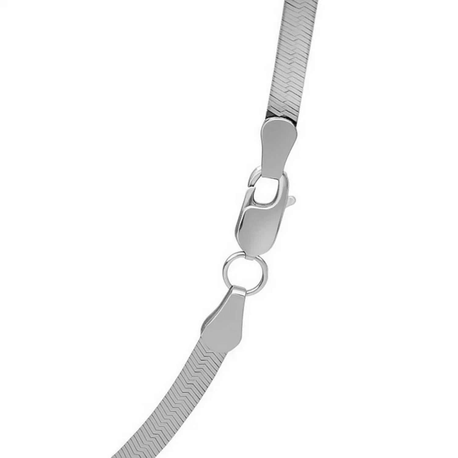 Sterling Silver Rhodium Plated Herringbone Chain (3.30 mm)