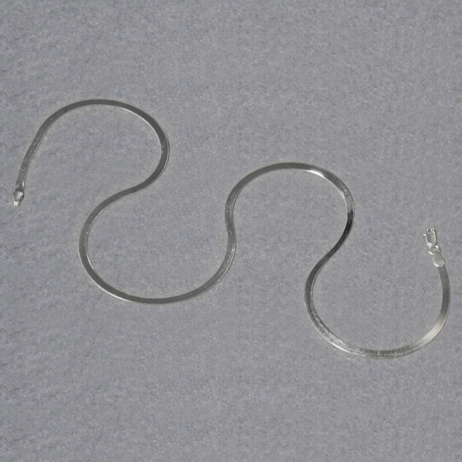 Sterling Silver Rhodium Plated Herringbone Chain (3.30 mm)