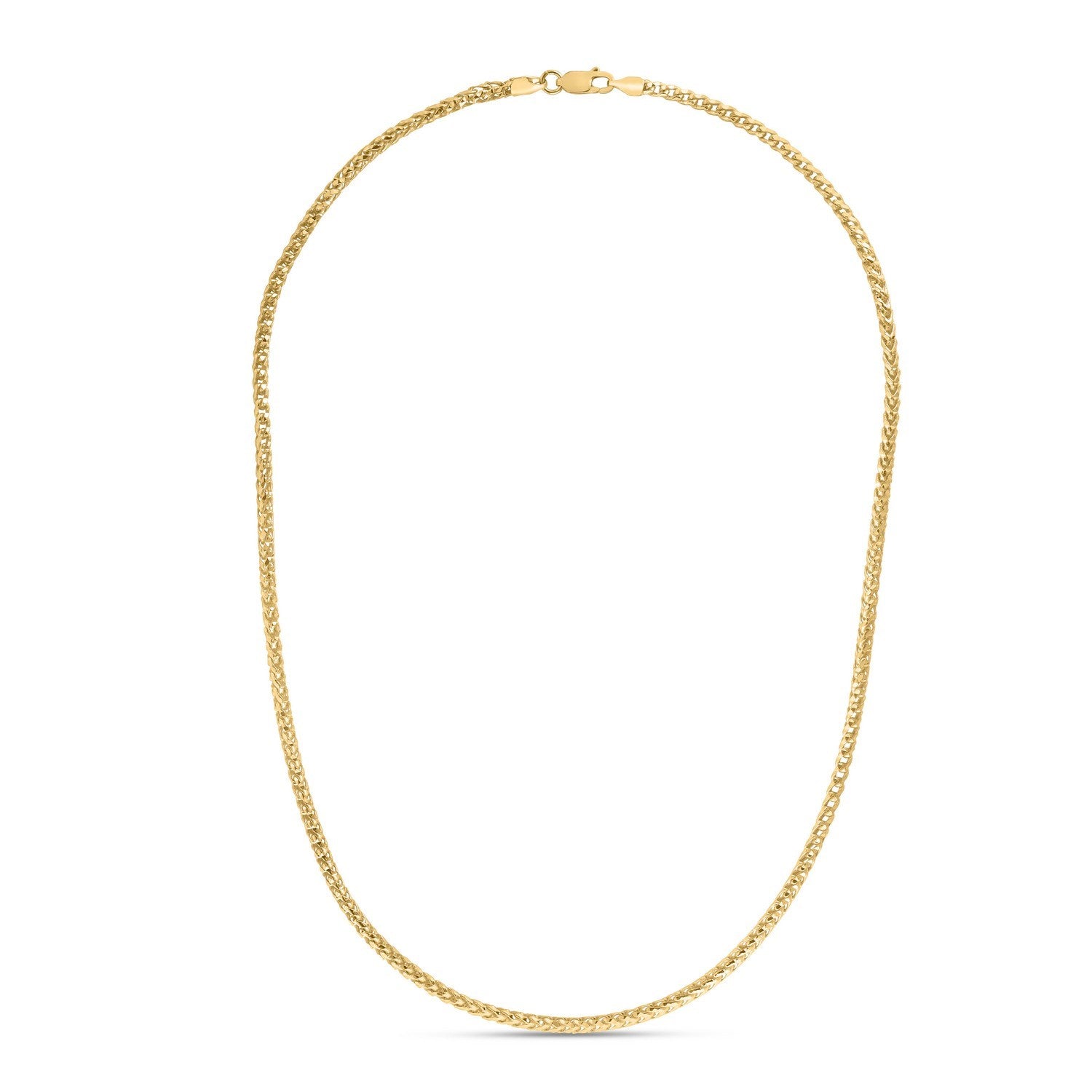 Sterling Silver Yellow Gold Plated Diamond Cut Franco Chain (3.80 mm)