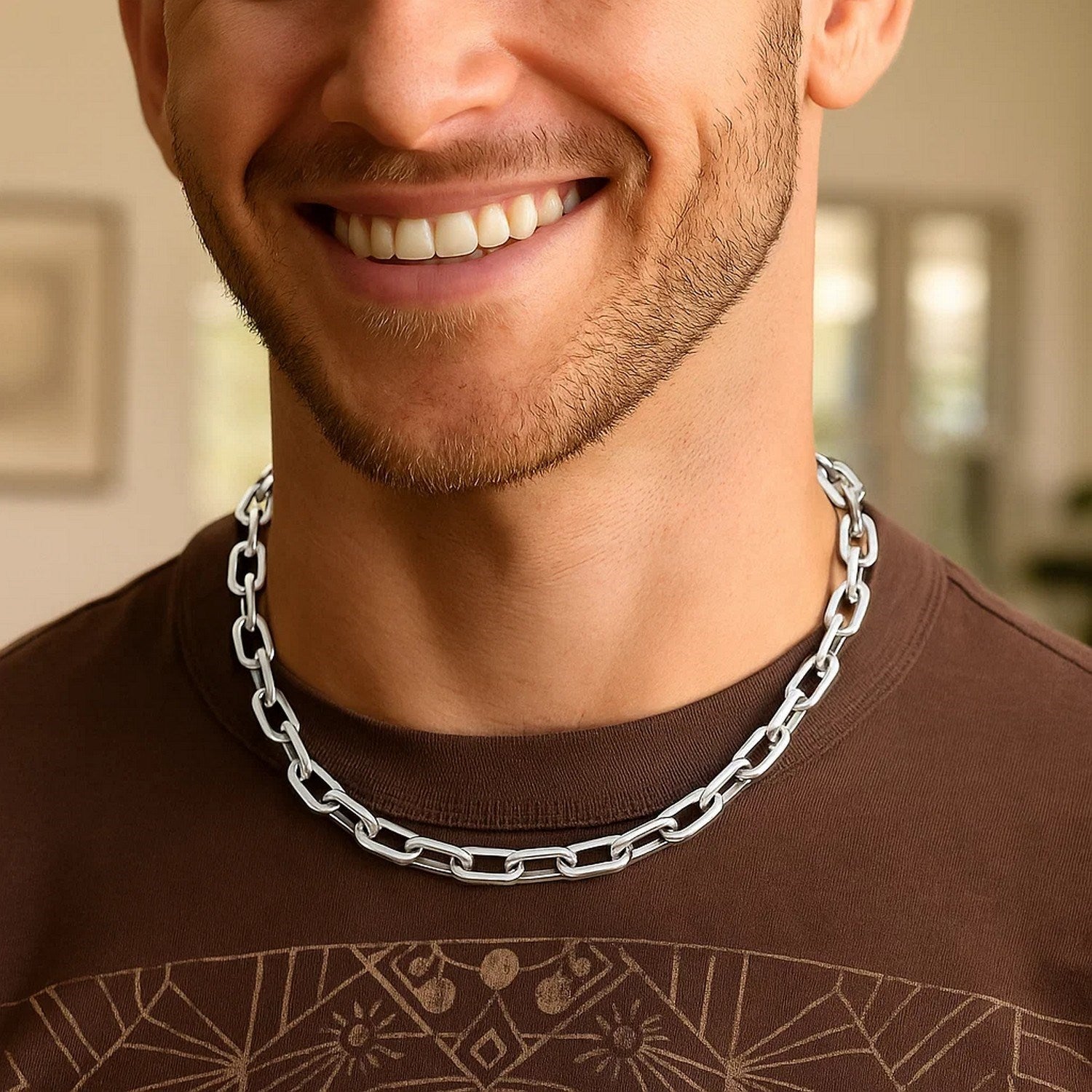 Sterling Silver Squared Paperclip Chain (10.20 mm)