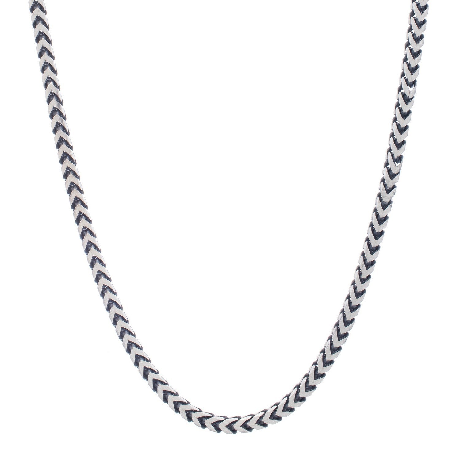 Sterling Silver Gunmetal Finish Franco Link Chain (4.60 mm)