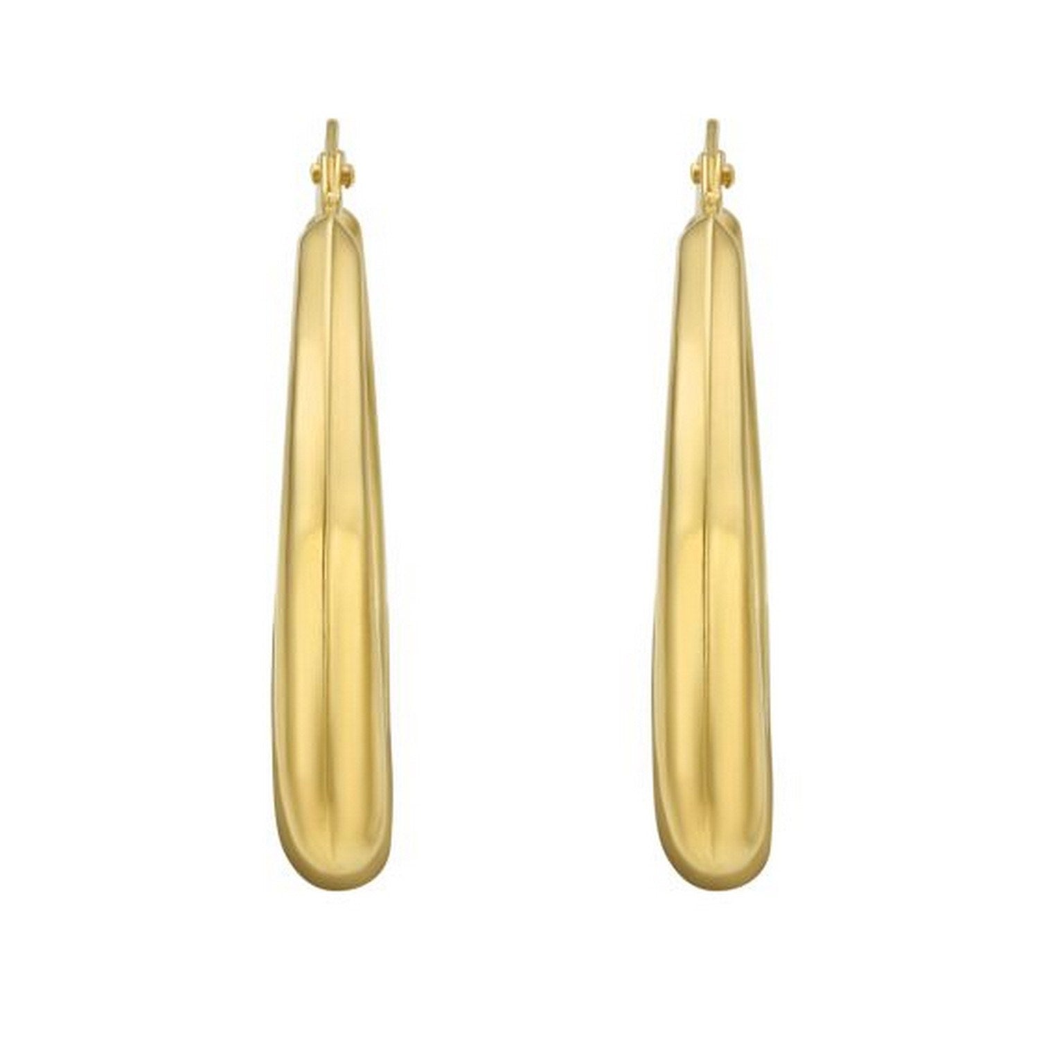 14K Yellow Gold Round Back to Back Hoop Earrings