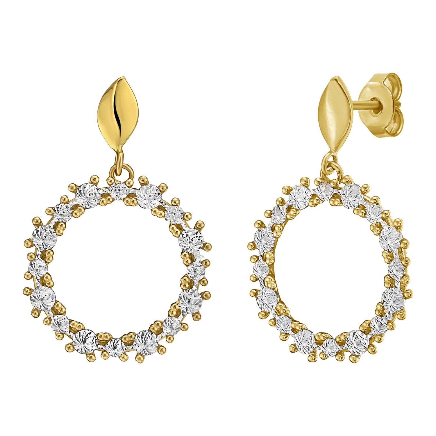 14K Yellow Gold Polished Hoop Earrings