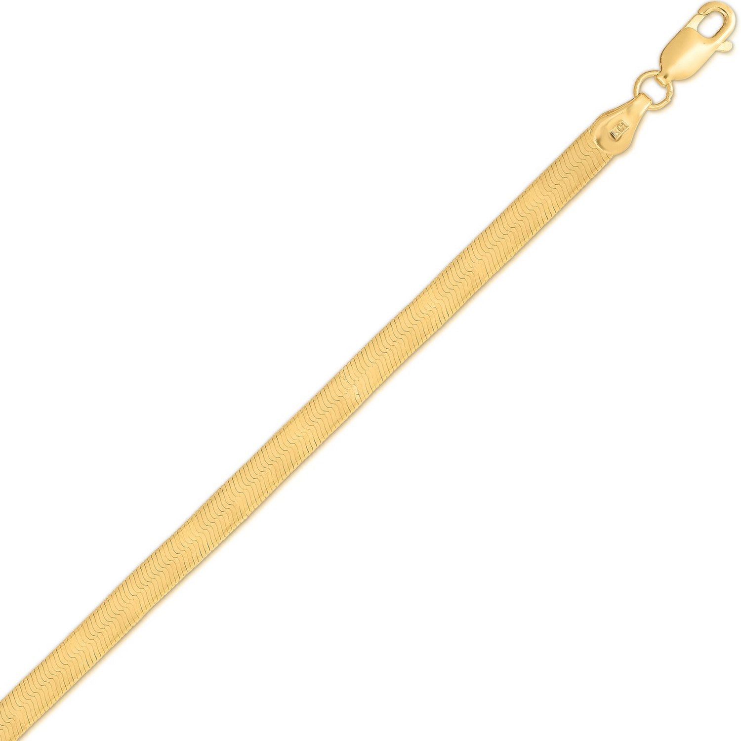 Sterling Silver Yellow Gold Plated Imperial Herringbone Chain (4.20 mm)