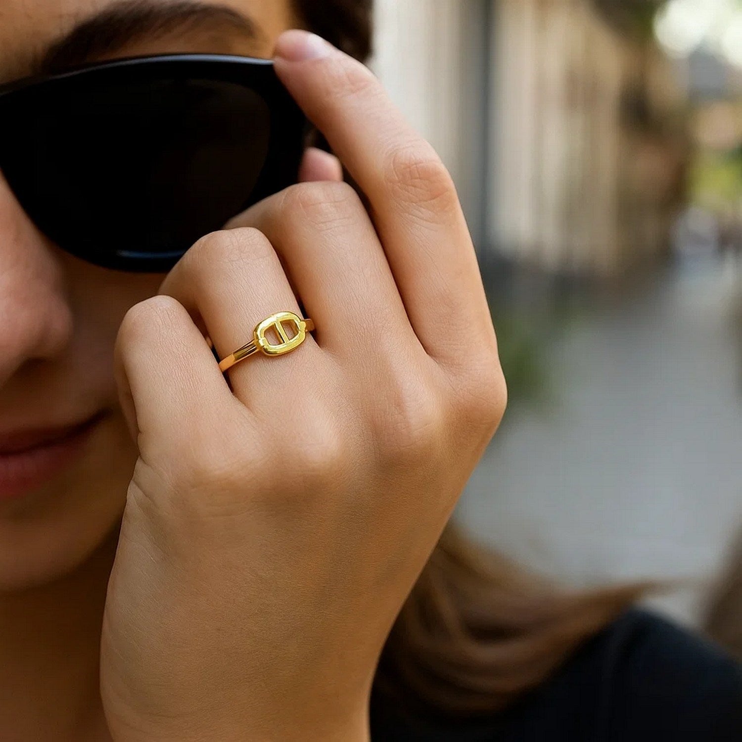 Mariner Link Style Ring in 14K Yellow Gold