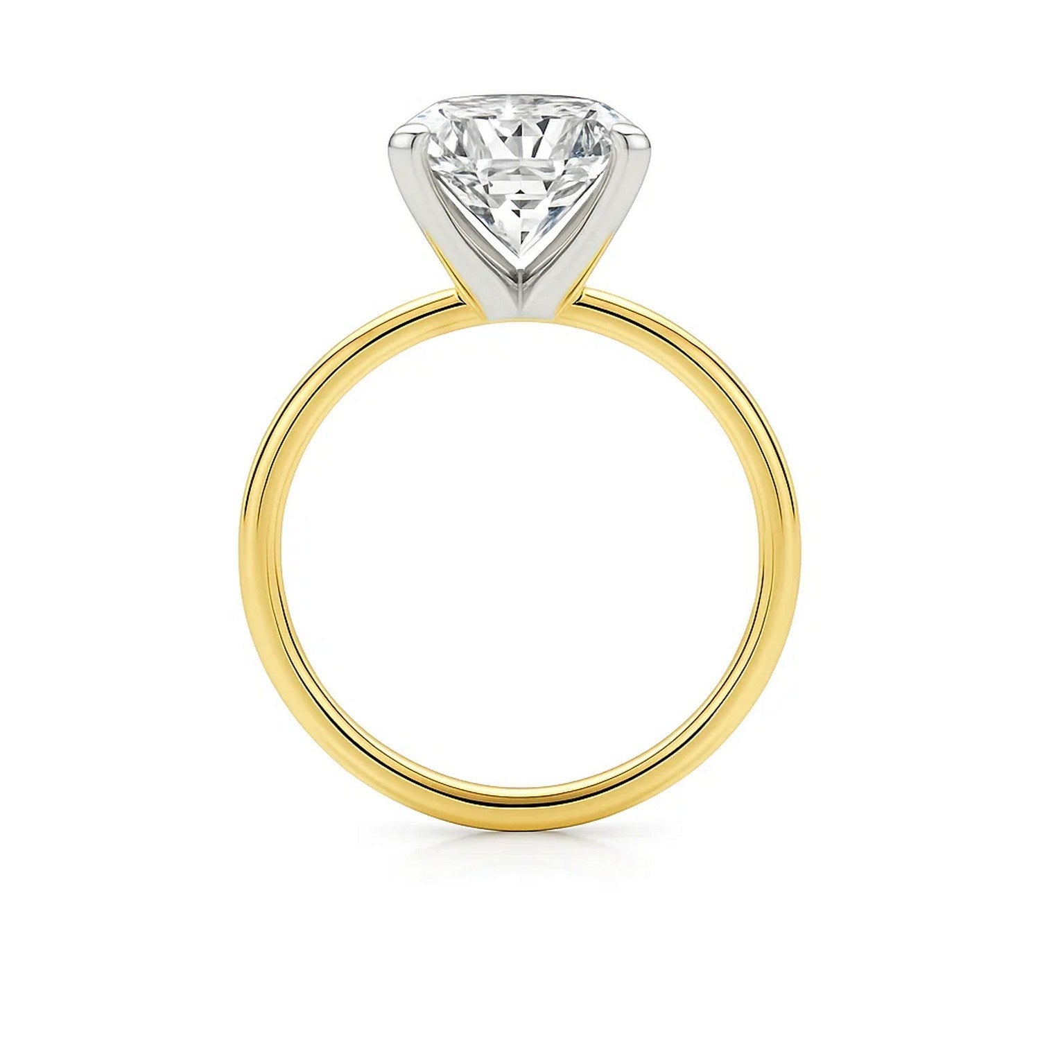 5 Carat Emerald Lab Grown IGI G/VS1 Diamond Solitaire Ring in 10K Yellow Gold