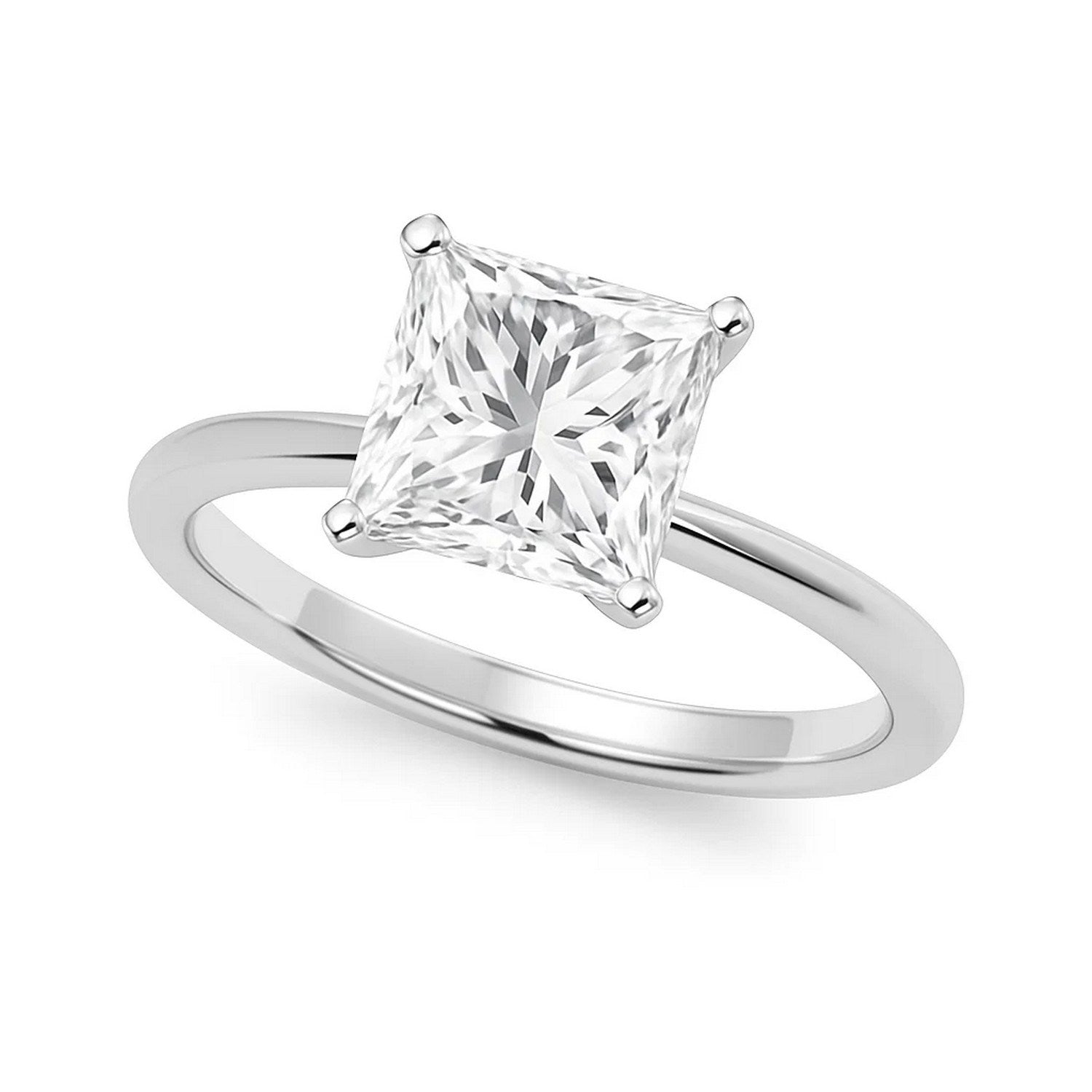 3 Carat Princess Lab Grown IGI G/VS1 Diamond Solitaire Ring in 10K White Gold