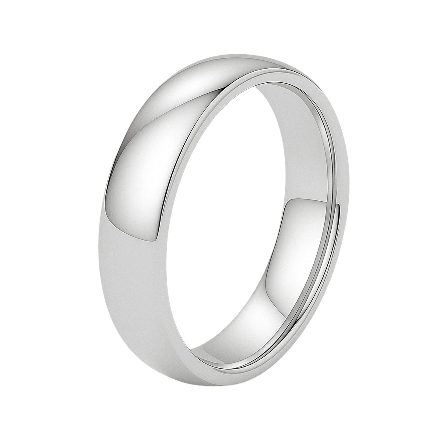 14k White Gold Comfort Fit Wedding Band(5.00 mm)