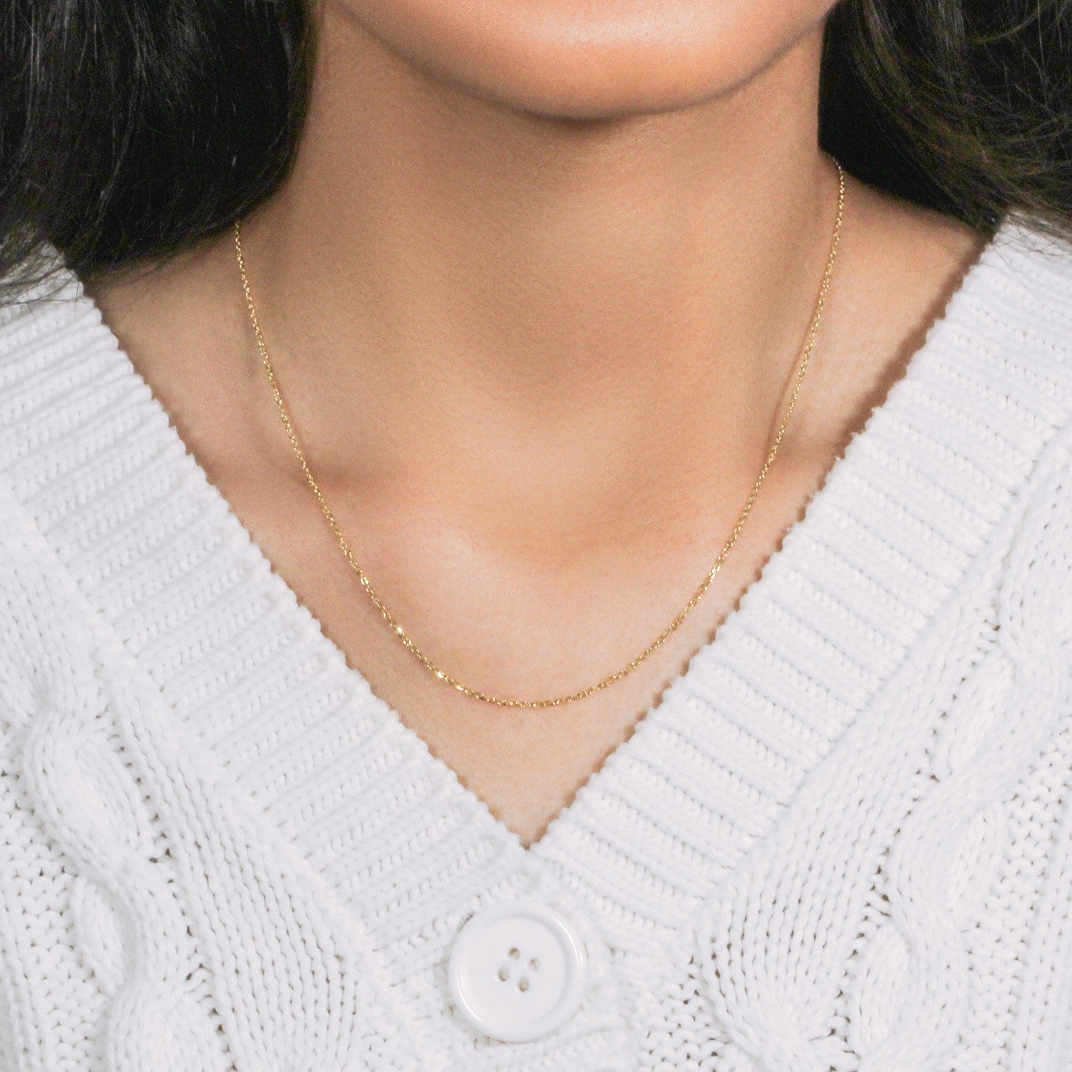 18k Yellow Gold Cable Chain (1.10 mm)