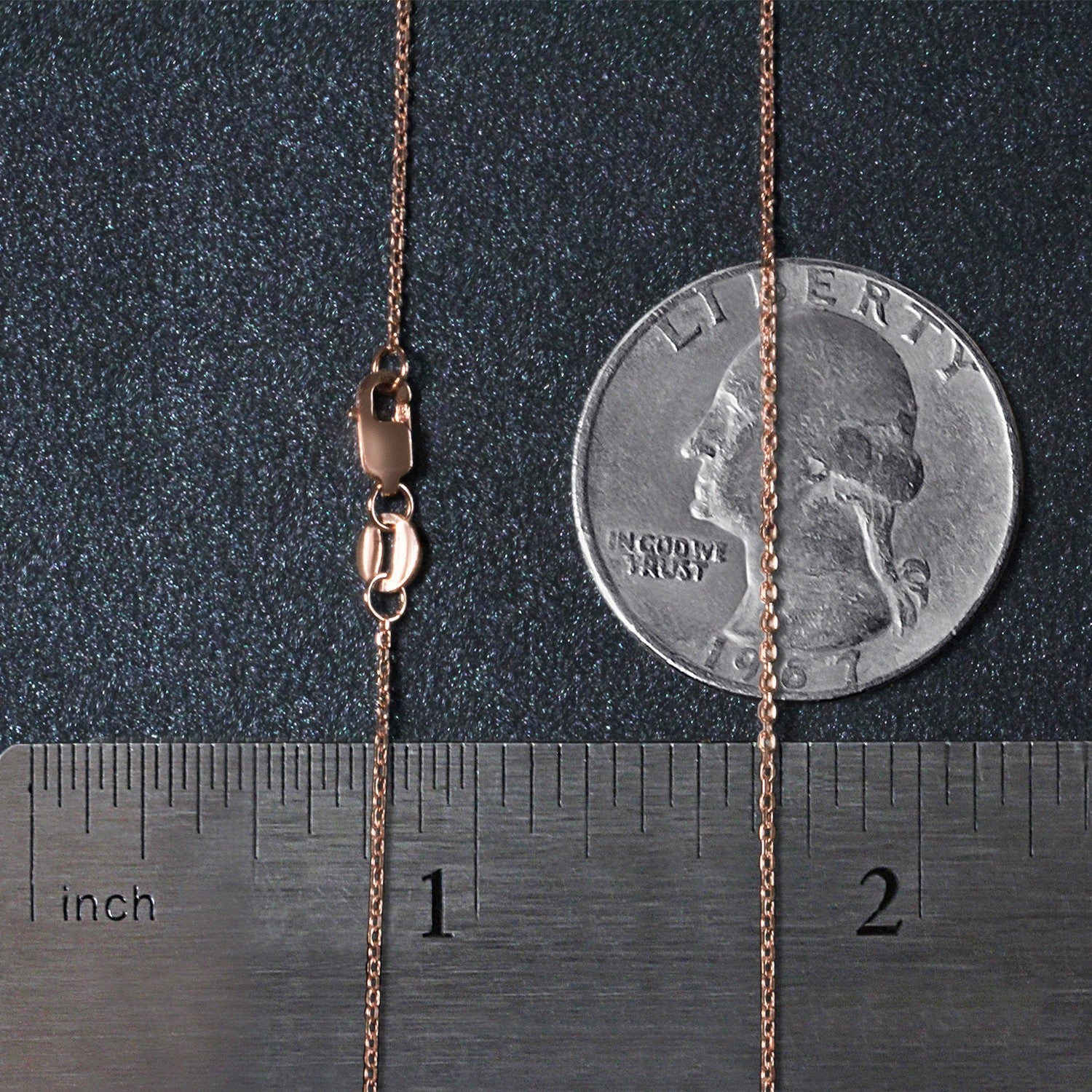 18k Rose Gold Diamond Cut Cable Link Chain (0.80 mm)