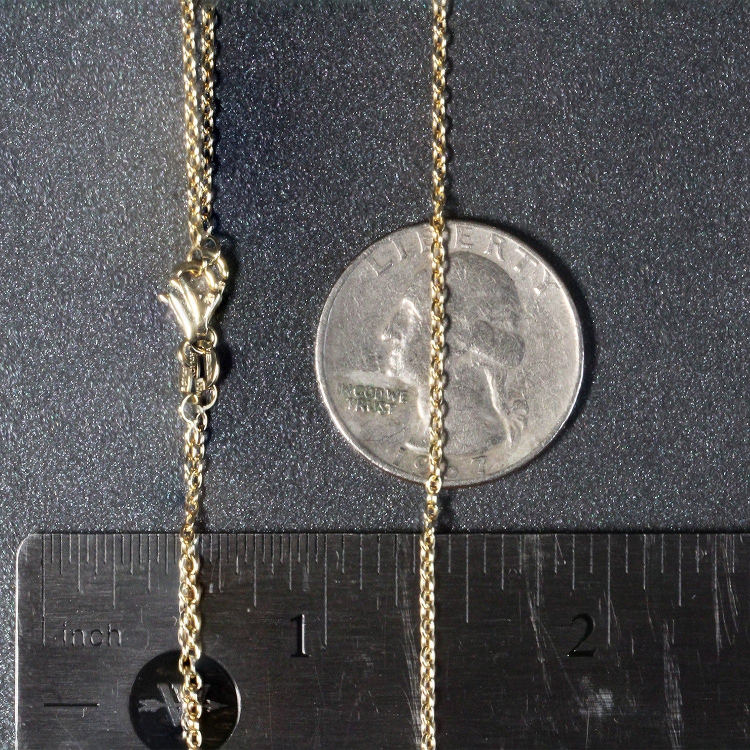 18k Yellow Gold Round Cable Link Chain (1.50 mm)