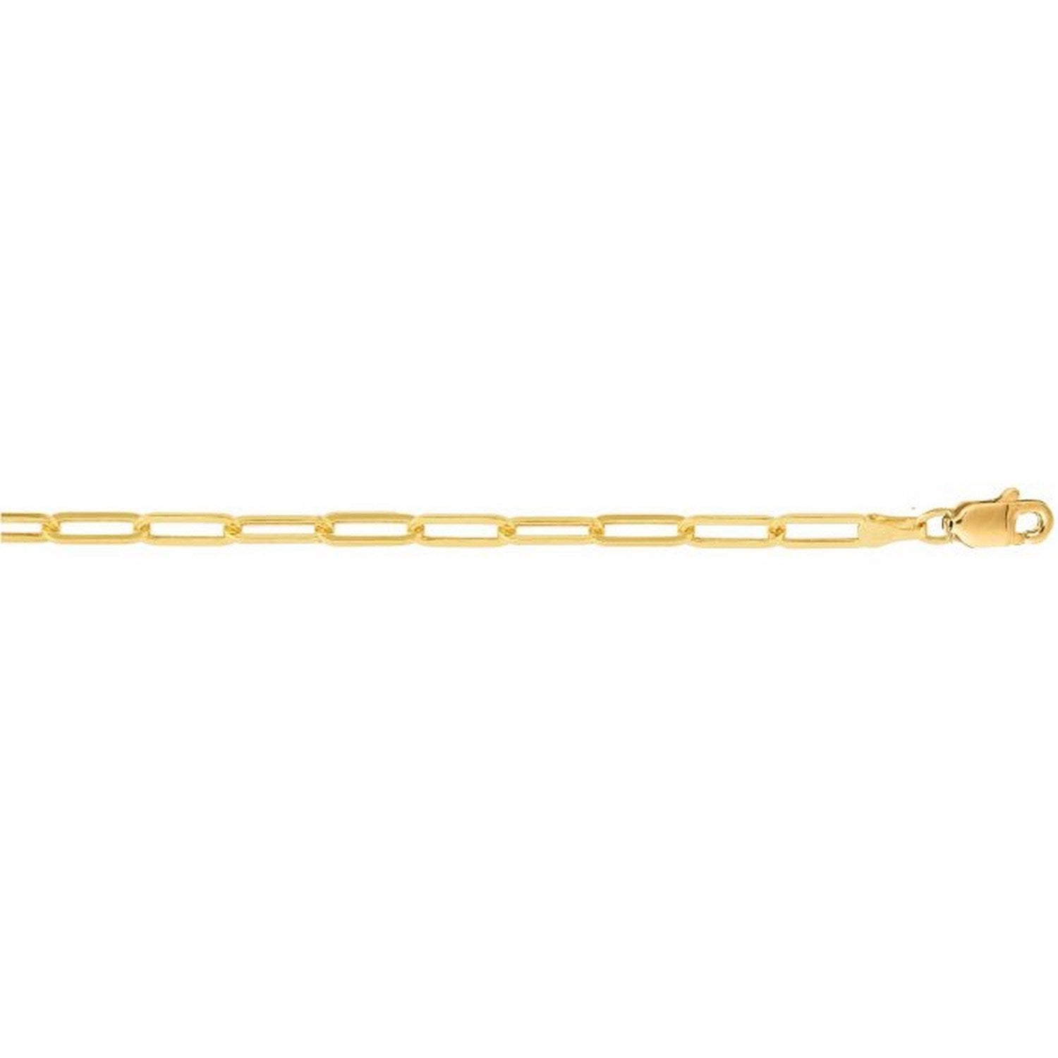 14K Yellow Gold Lite Paperclip Anklet (3.2mm)