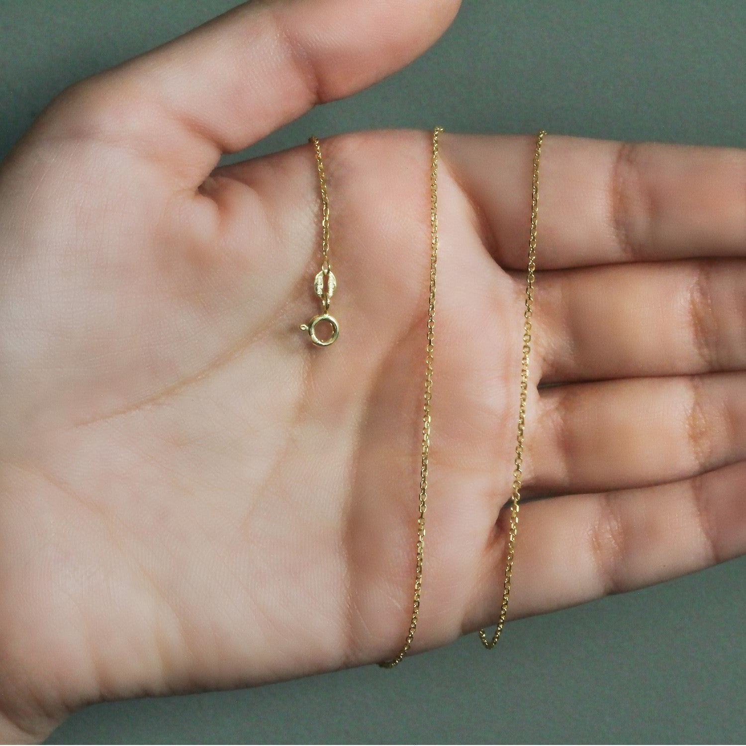 18k Yellow Gold Diamond Cut Cable Link Chain (1.10 mm)