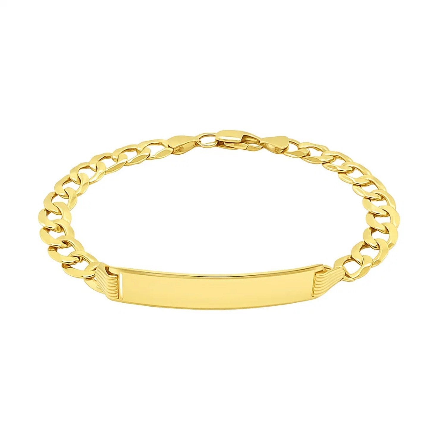 14k Yellow Gold 8 1/2 inch Mens Curb Chain ID Bracelet (8.30 mm)