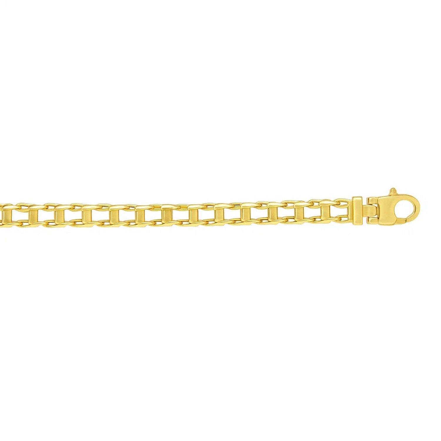 14k Yellow Gold Mens Necklace with Track Design Links (5.00 mm)