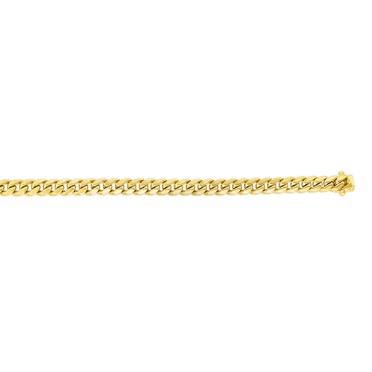 14k Yellow Gold Classic Miami Cuban Solid Bracelet (8.20 mm)