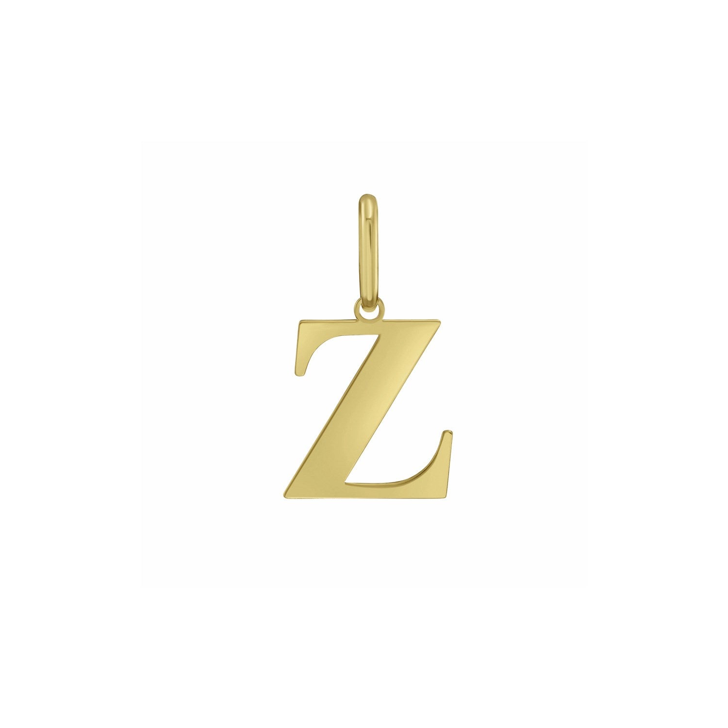 14K Yellow Gold Initial Z Charm Pendant