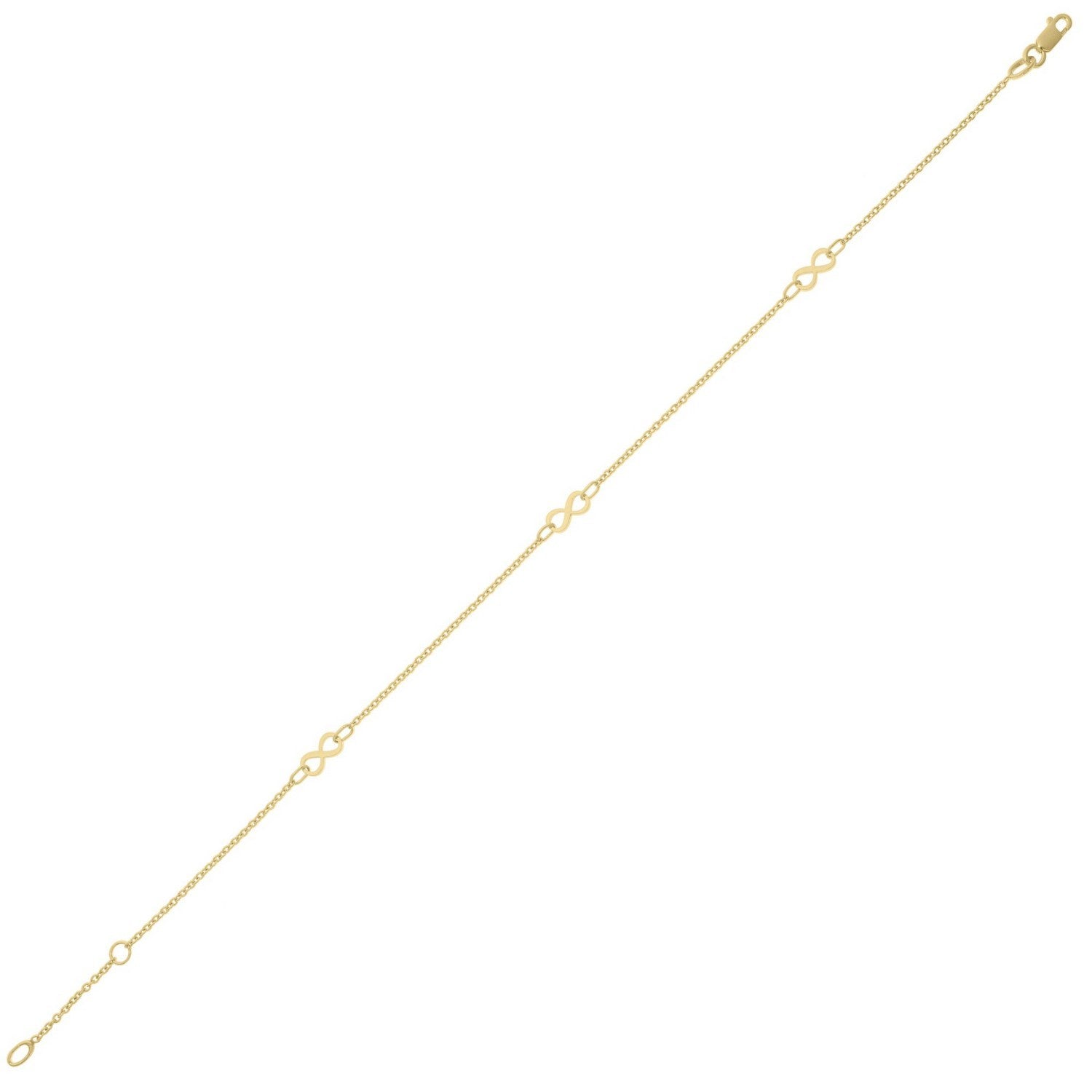 10K Yellow Gold Infinity Anklet