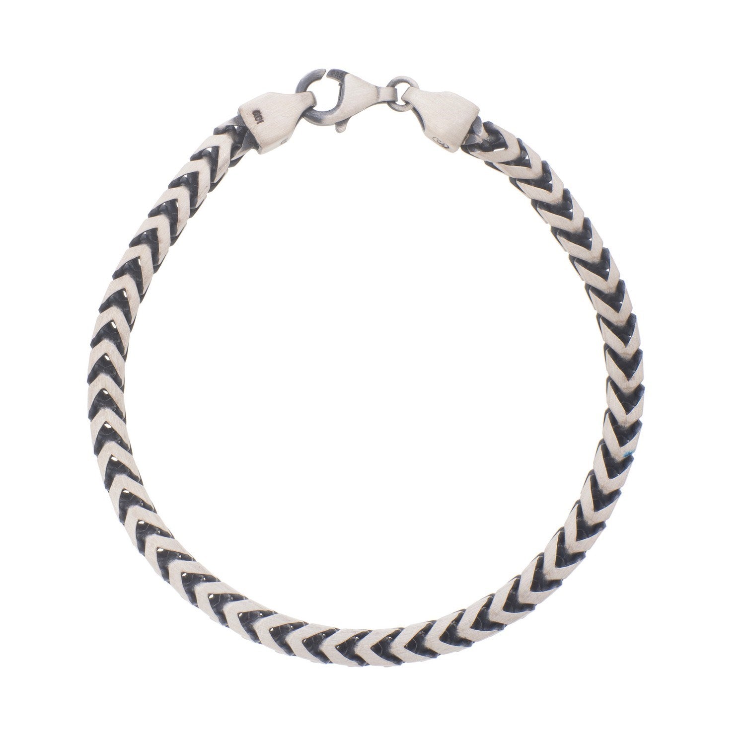 Sterling Silver Gunmetal Finish Franco Link Bracelet (4.60 mm)