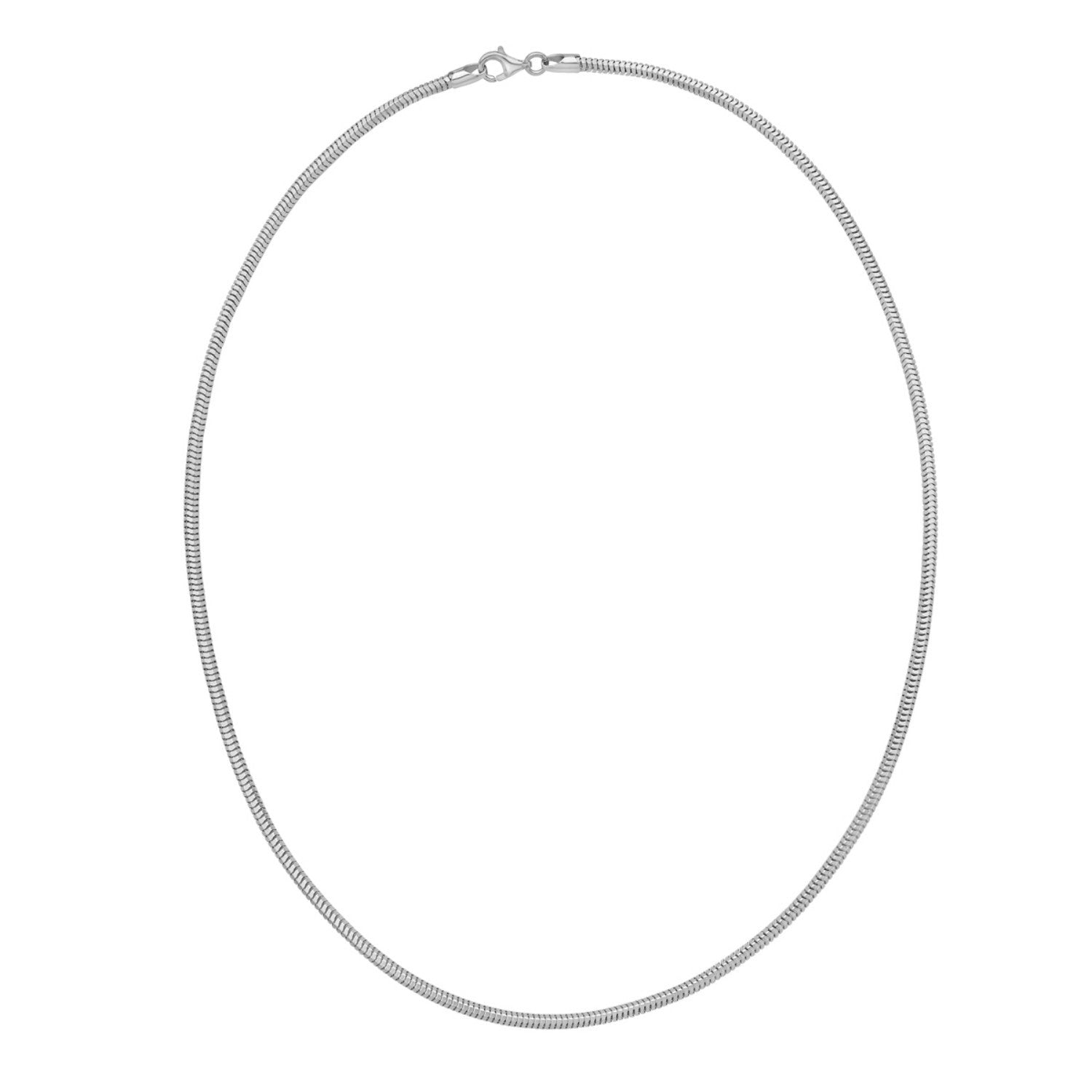 Sterling Silver Rhodium Plated Octagonal Snake Chain (2.40 mm)