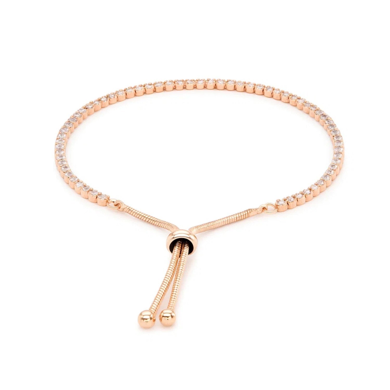 Adjustable Tennis Style Bracelet with Cubic Zirconia in Sterling Silver(5.10 mm)