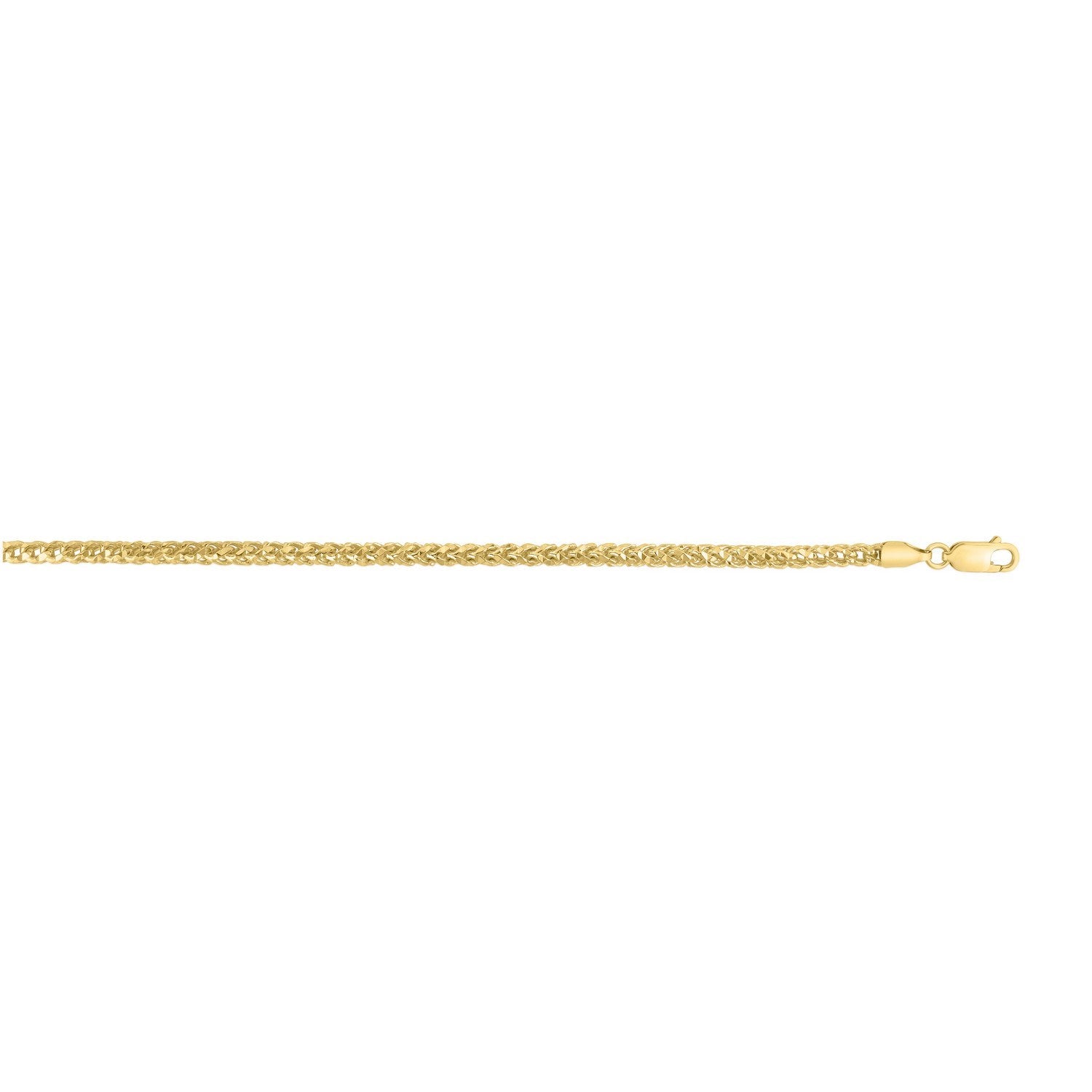 Sterling Silver Yellow Gold Plated Diamond Cut Franco Chain (3.80 mm)