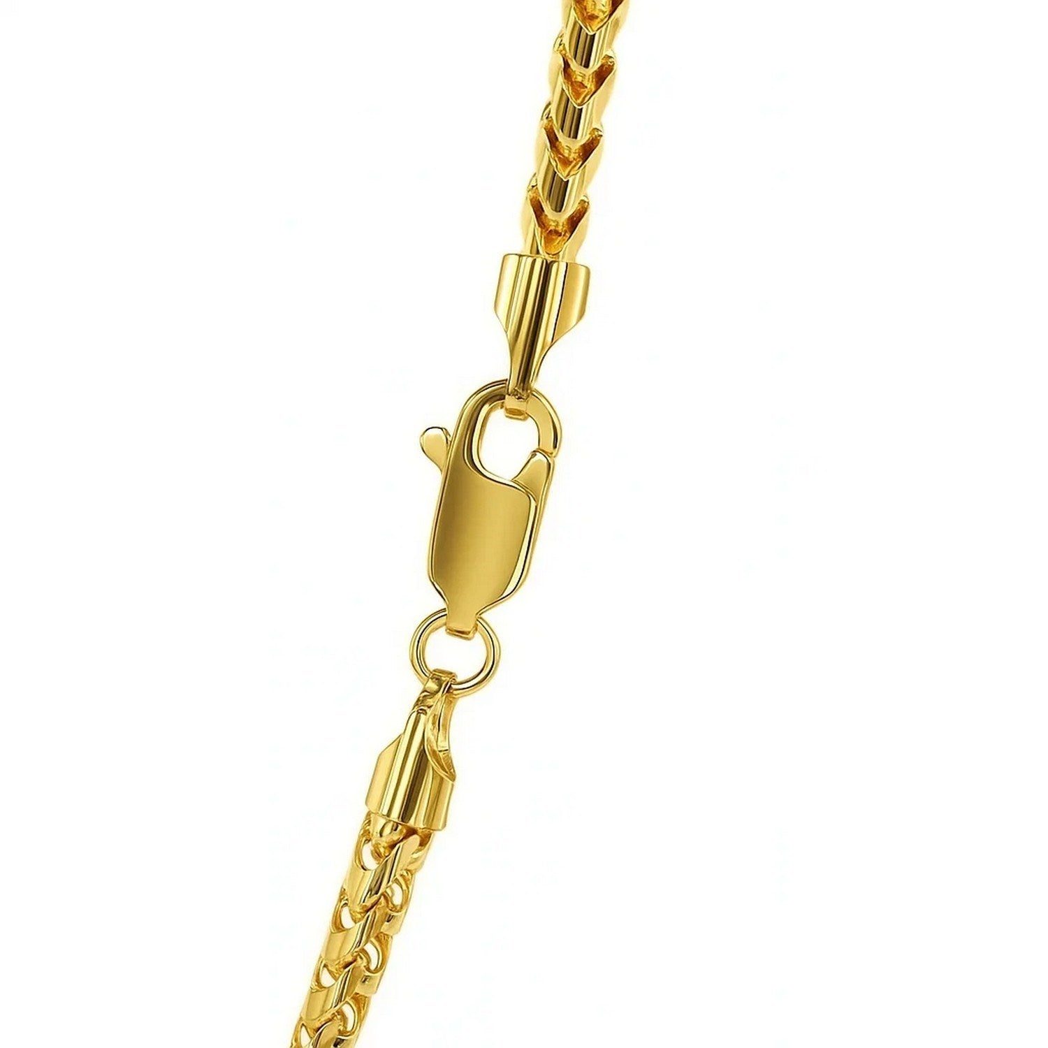 Sterling Silver Yellow Gold Plated Diamond Cut Franco Chain (3.80 mm)
