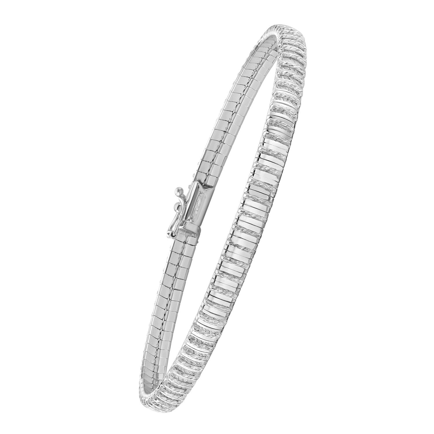 14K White Gold Mini Diamante Bracelet (4.00 mm)