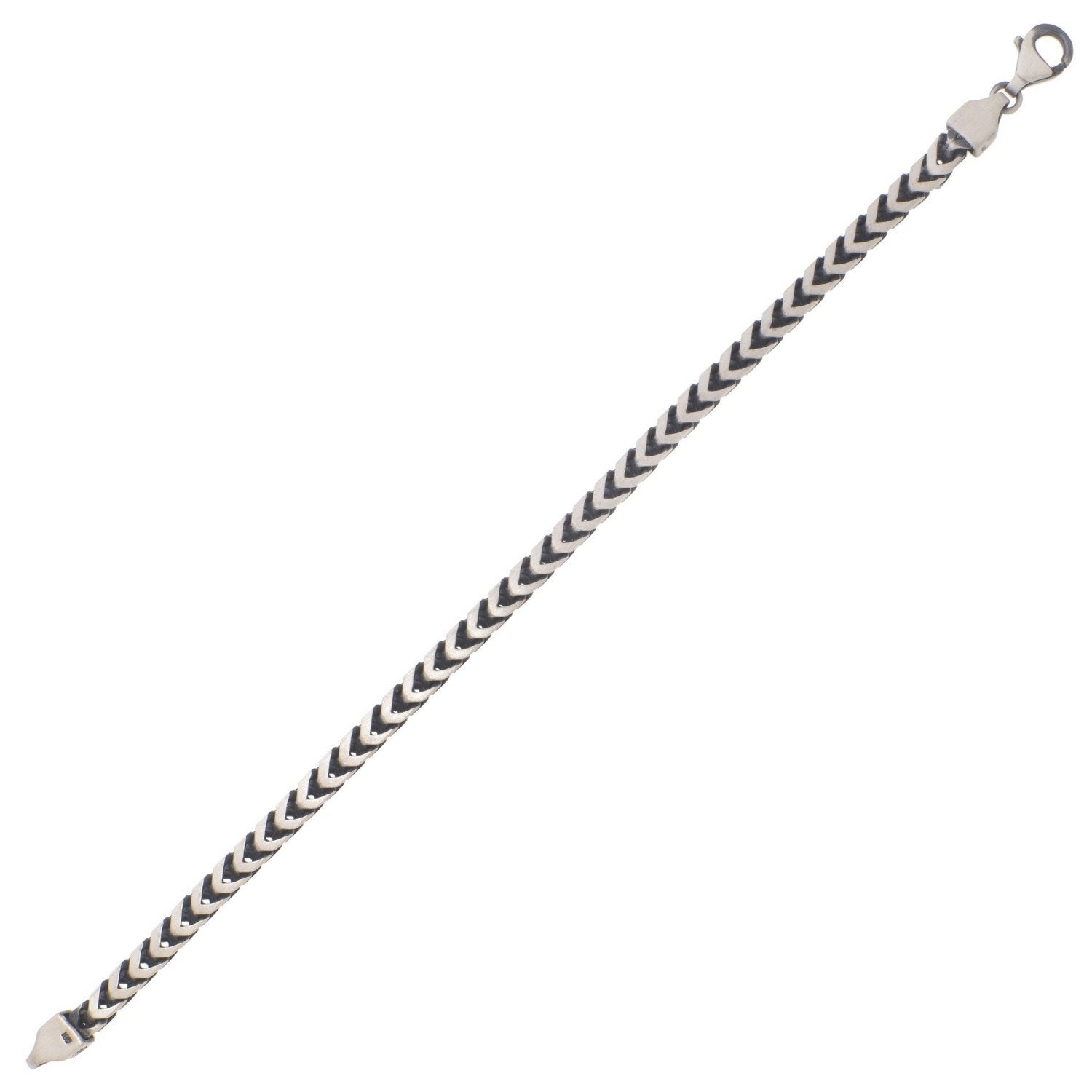 Sterling Silver Gunmetal Finish Franco Link Chain (4.60 mm)
