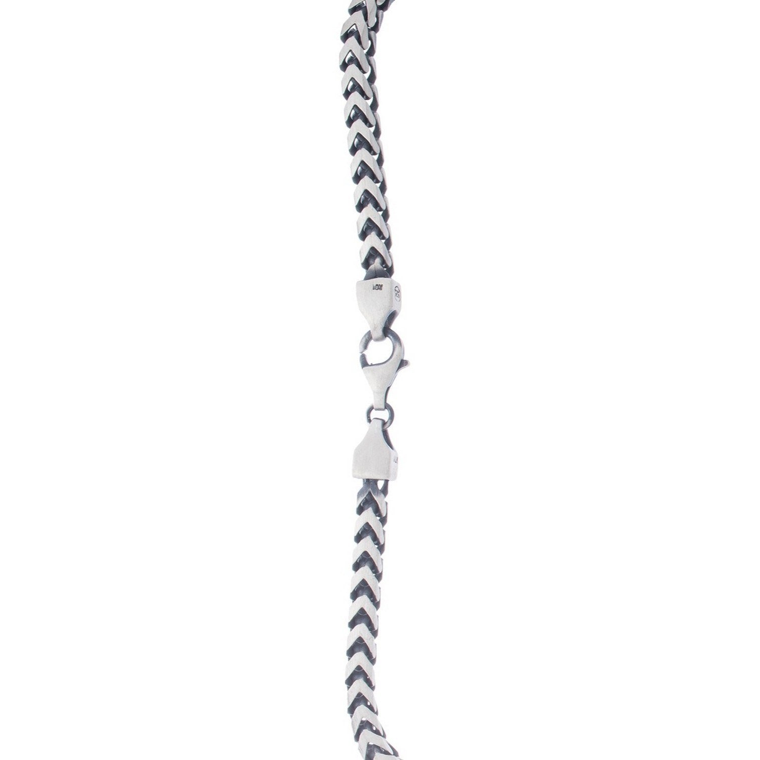 Sterling Silver Gunmetal Finish Franco Link Chain (4.60 mm)