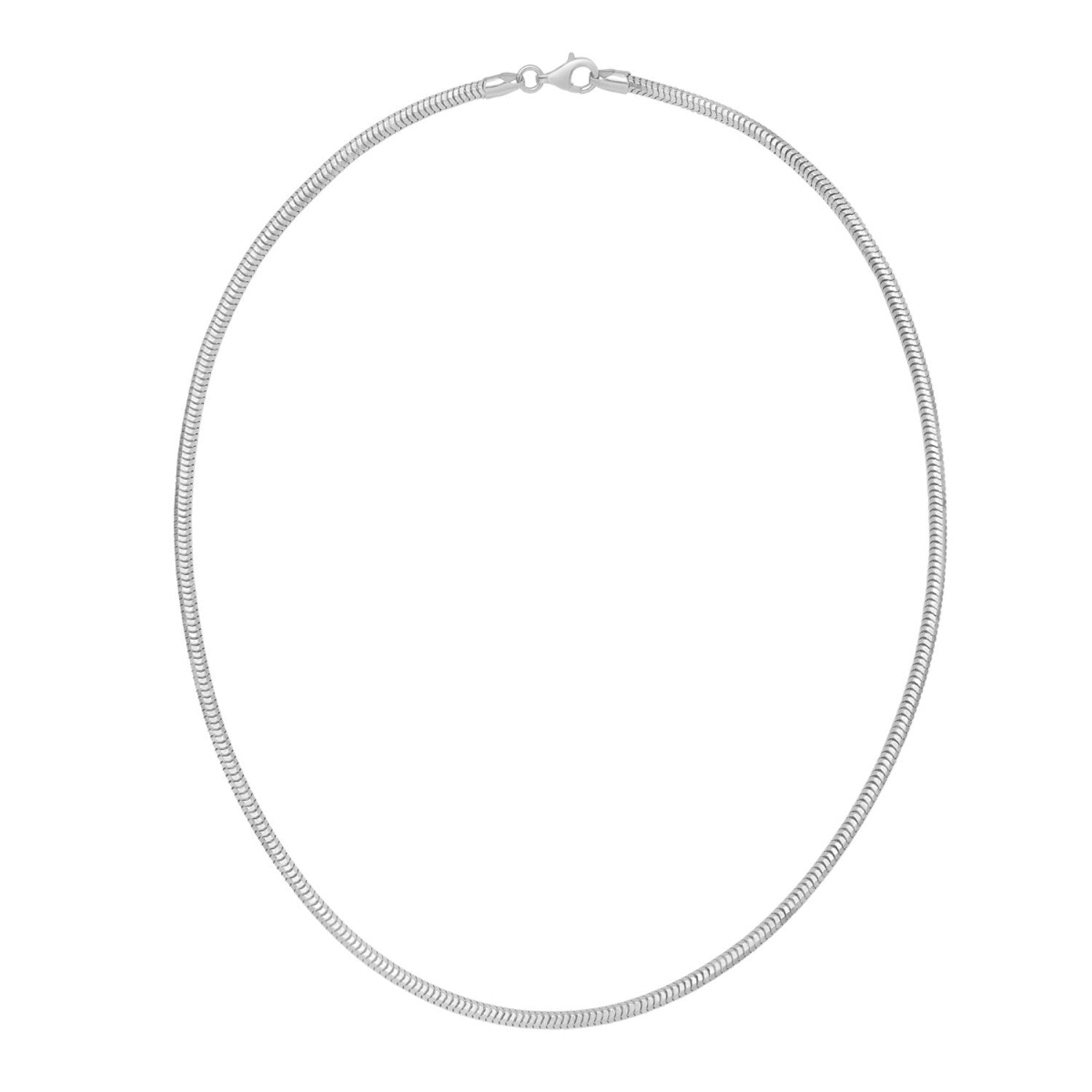 Sterling Silver Rhodium Plated Octagonal Snake Chain (3.00 mm)