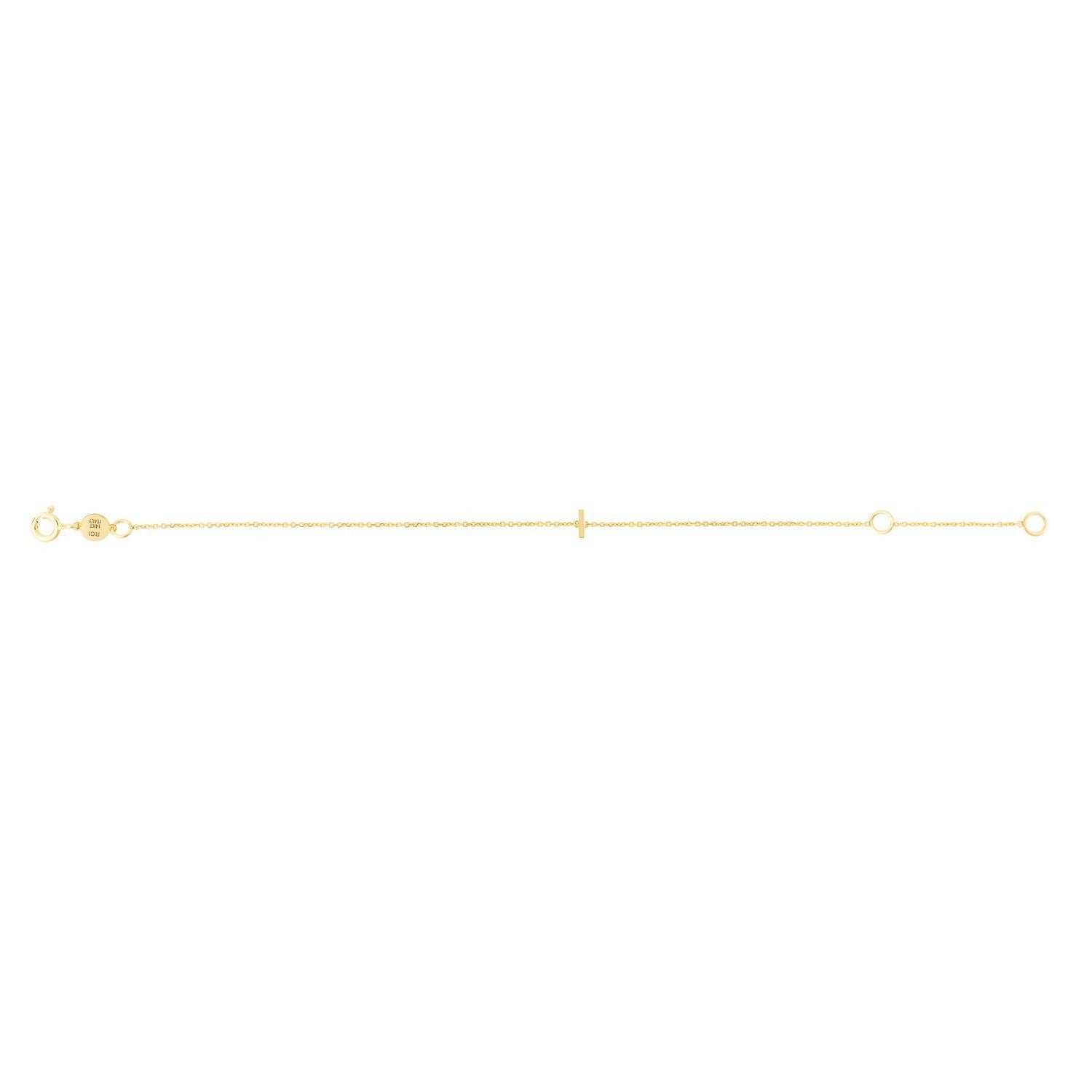 14K Yellow Gold Mini Initial I Bracelet