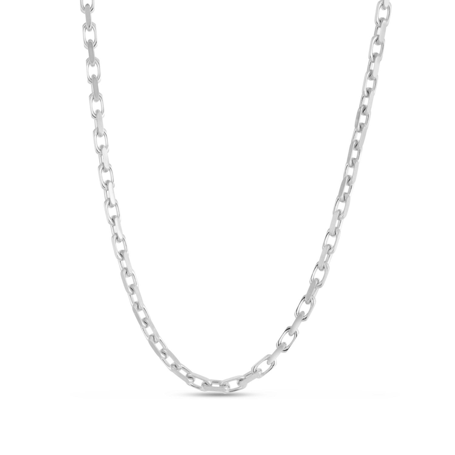 Sterling Silver Rhodium Plated French Cable Chain (3.40 mm)